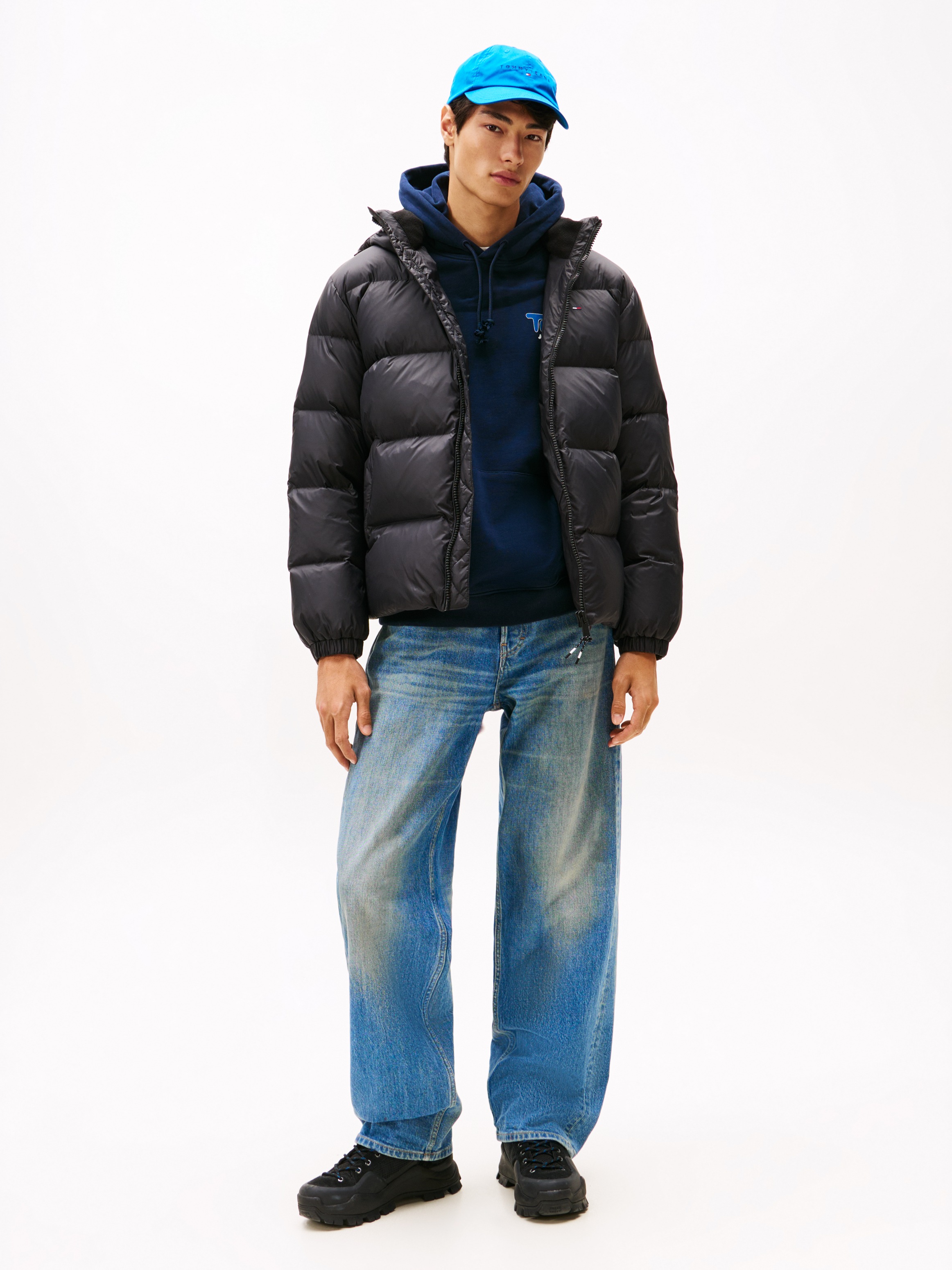 Thumbnail - Tommy Jeans Steppjacke "TJM ESSENTIAL DOWN JACKET EXT" mit Kapuze Winterjacke Outdoorjacke Gefüttert 2 in 1 Jacke abnehm...