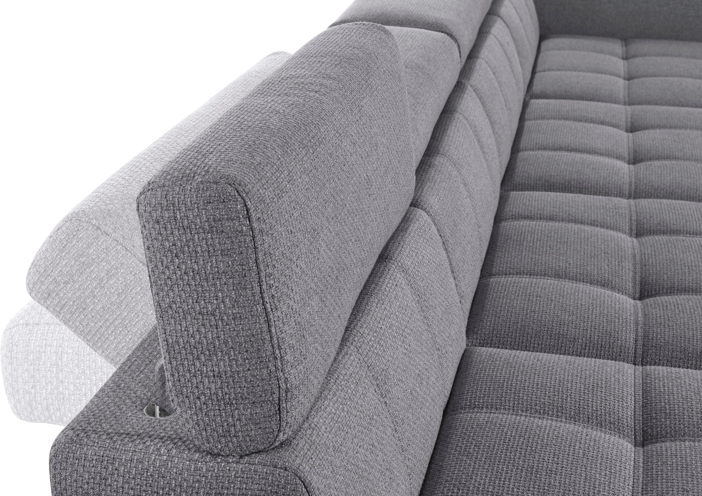 DOMO collection Wohnlandschaft »Cunelli tolle Sitznähte als Designelement, fester Sitzkomfort, U-Form«, wahlweise mit Kopfteilverstellung, bodenfrei