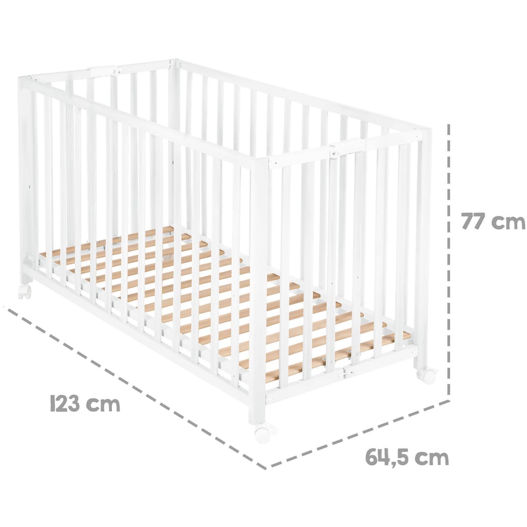 roba® Babybett »Fold Up, weiß«, klappbar