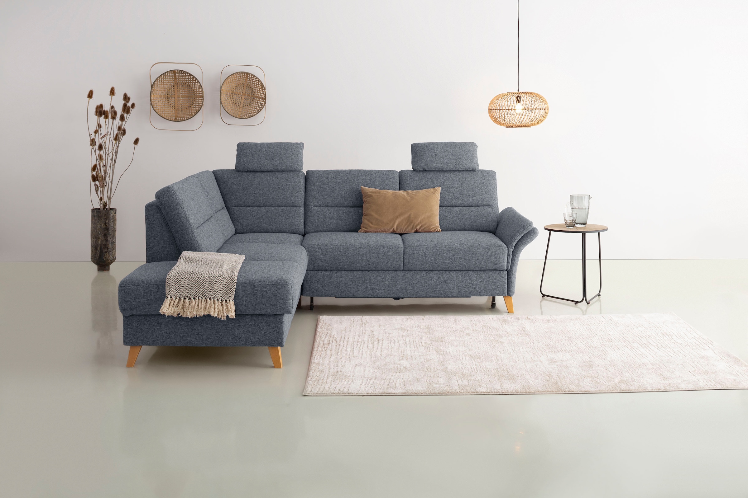 OTTO home Ecksofa "Westerland L-Form" Federkern-Polsterung, wahlweise mit Schlaffunktion, Bettkasten