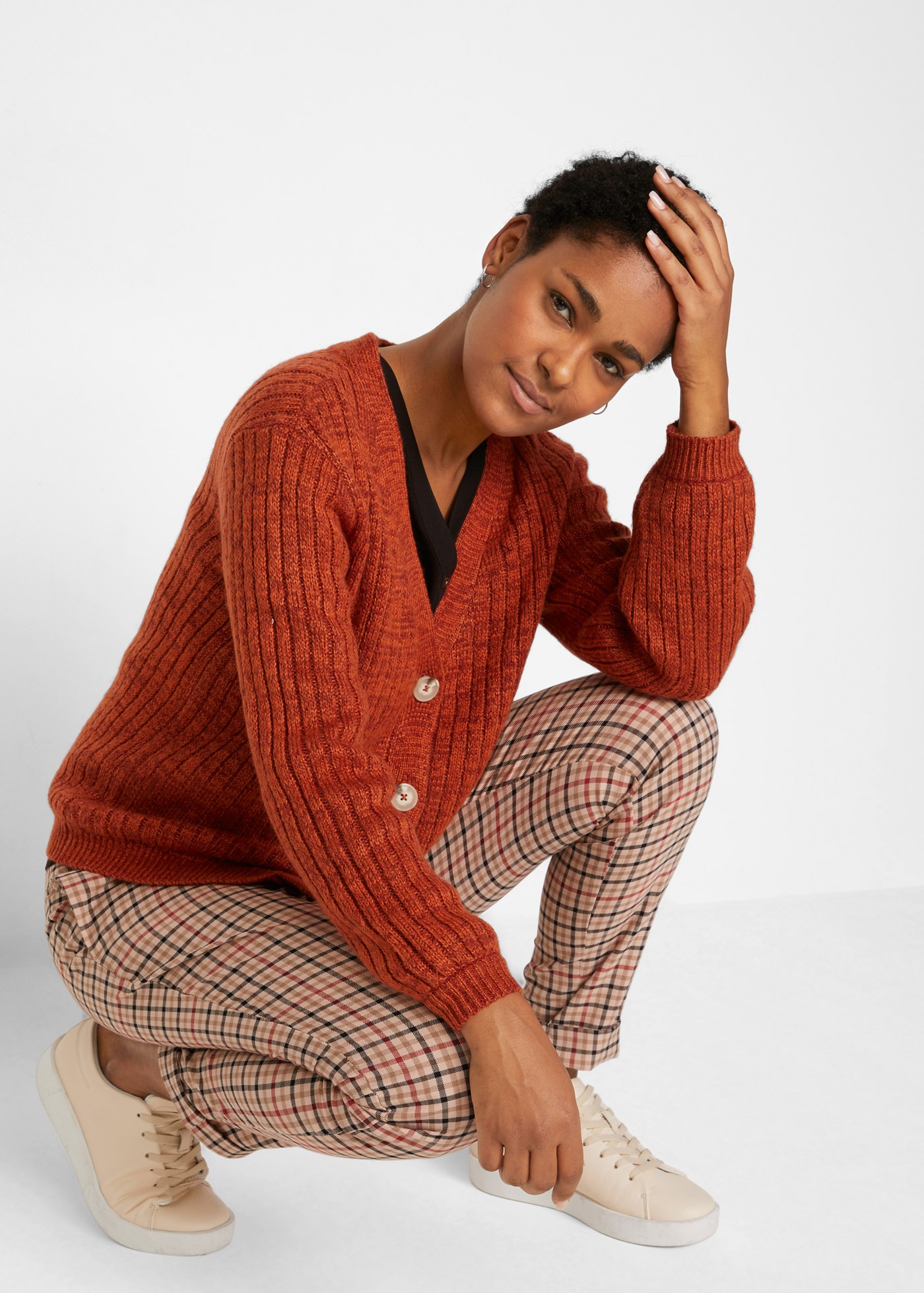 bonprix Strickjacke »Grobe Strickjacke mit recycelter Baumwolle«, Grobe Strickjacke mit recycelter Baumwolle
