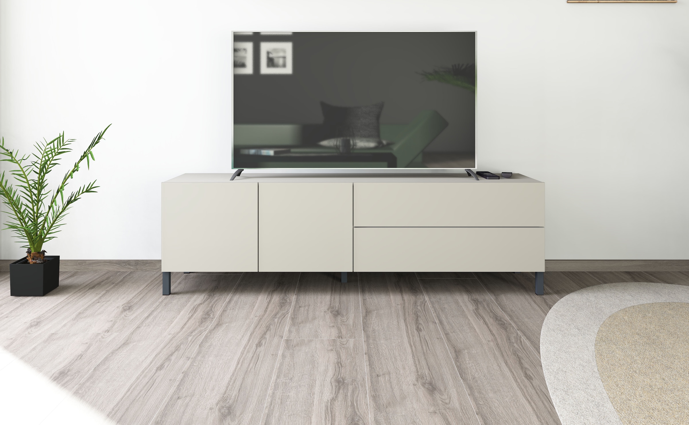 borchardt Möbel Lowboard "Sophia, TV-Schrank Breite 152 cm" Metallfüße, grifflose Optik
