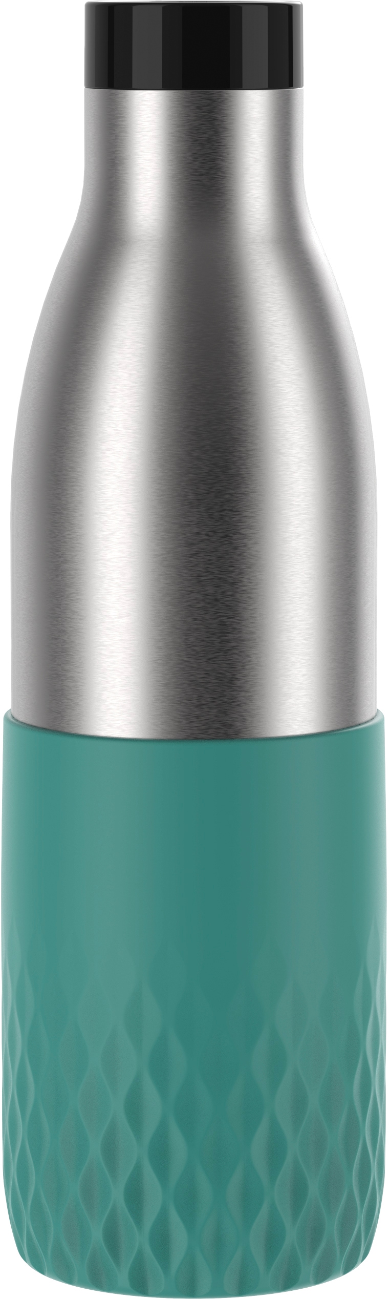 Emsa Trinkflasche "Bludrop Sleeve" Edelstahl/Silikon, Quick-Press, 12h warm günstig online kaufen