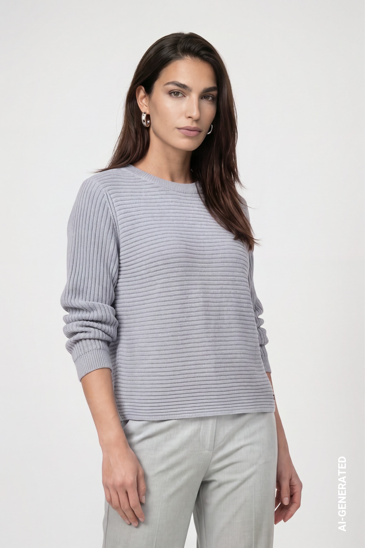 Monari Strickpullover »Pullover Basic monari Rippe« Regular fit mit Rundhalsausschnitt