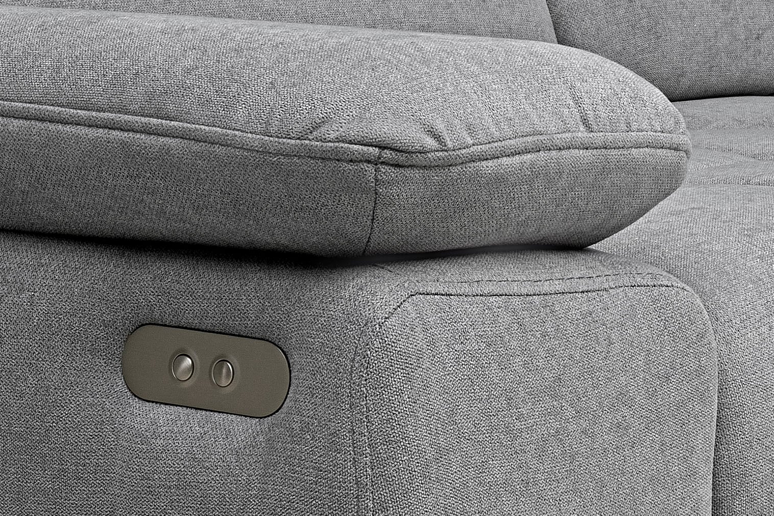 WERK2 Ecksofa »Focus-S elektr. Sitztiefenverstellung, verst. Kopfteile, bodenfrei« Luxus-Microfaser weich, L-Form, XXL, elektrische Sitztiefenverstellung