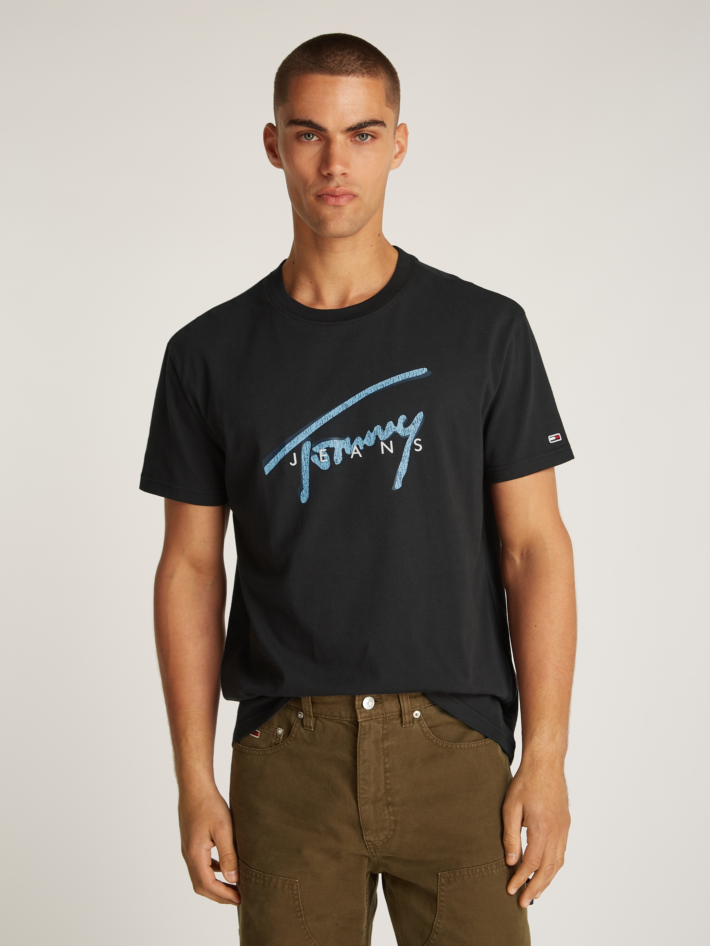 Tommy Jeans T-Shirt "TJM REG RWB SIGNATURE TEE", mit großem Logodruck günstig online kaufen