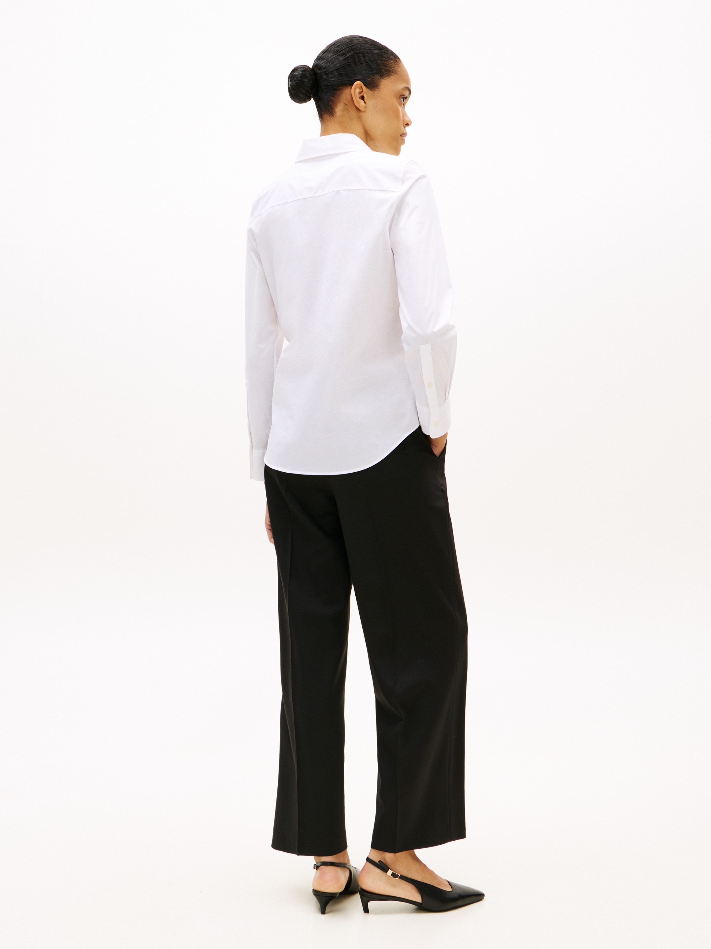 Tommy Hilfiger Hemdbluse »STRETCH REGULAR LS SHIRT« mit gesticktem Tommy Hilfiger Logo