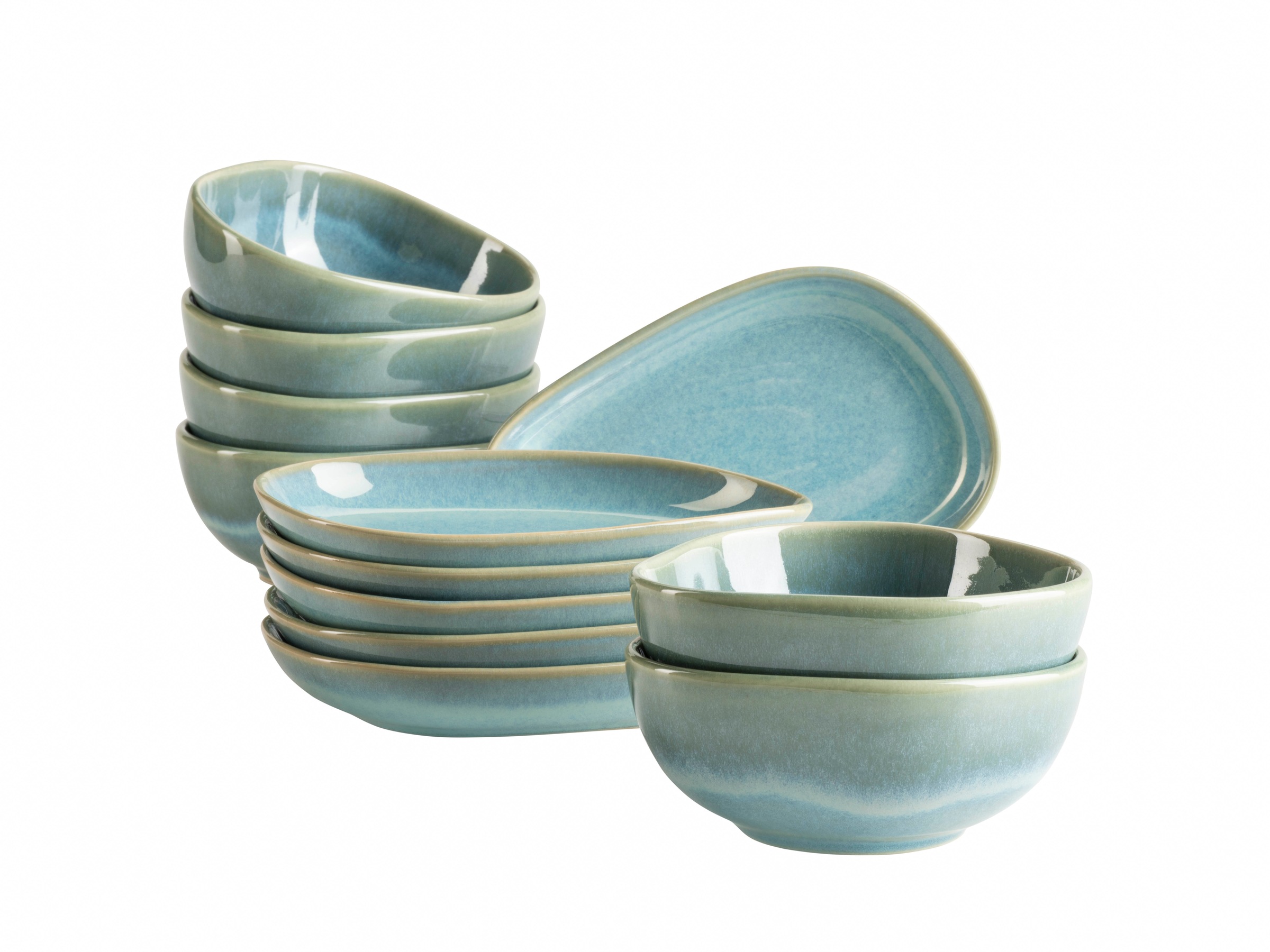 Mäser Grün Snackschale "Snacking-Set Cordelia Aus Steinzeug" 12 Stk. Aus Steinzeug von Baur