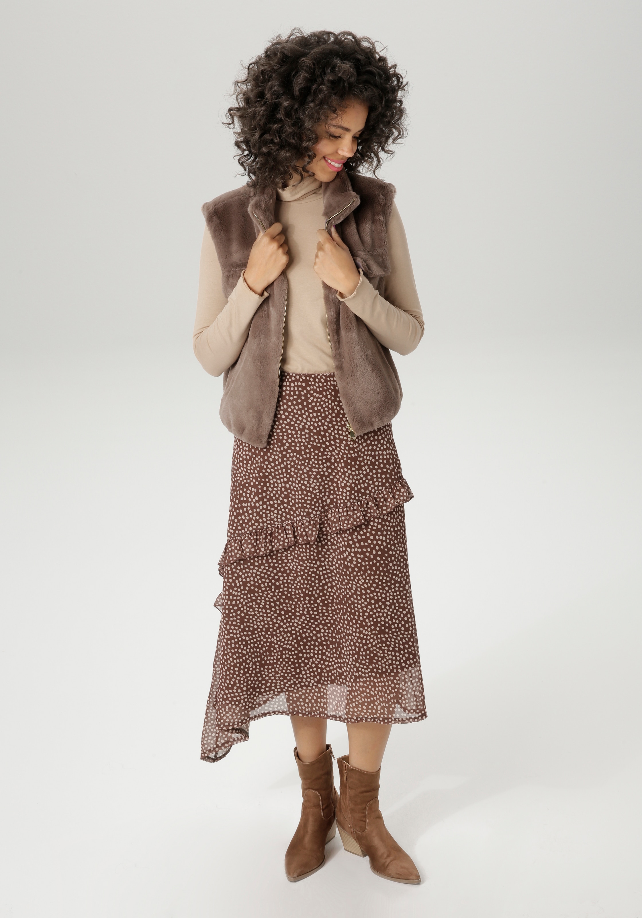 Aniston CASUAL Midirock, in asymmetrischer Al-Linien-Form - NEUE KOLLEKTION