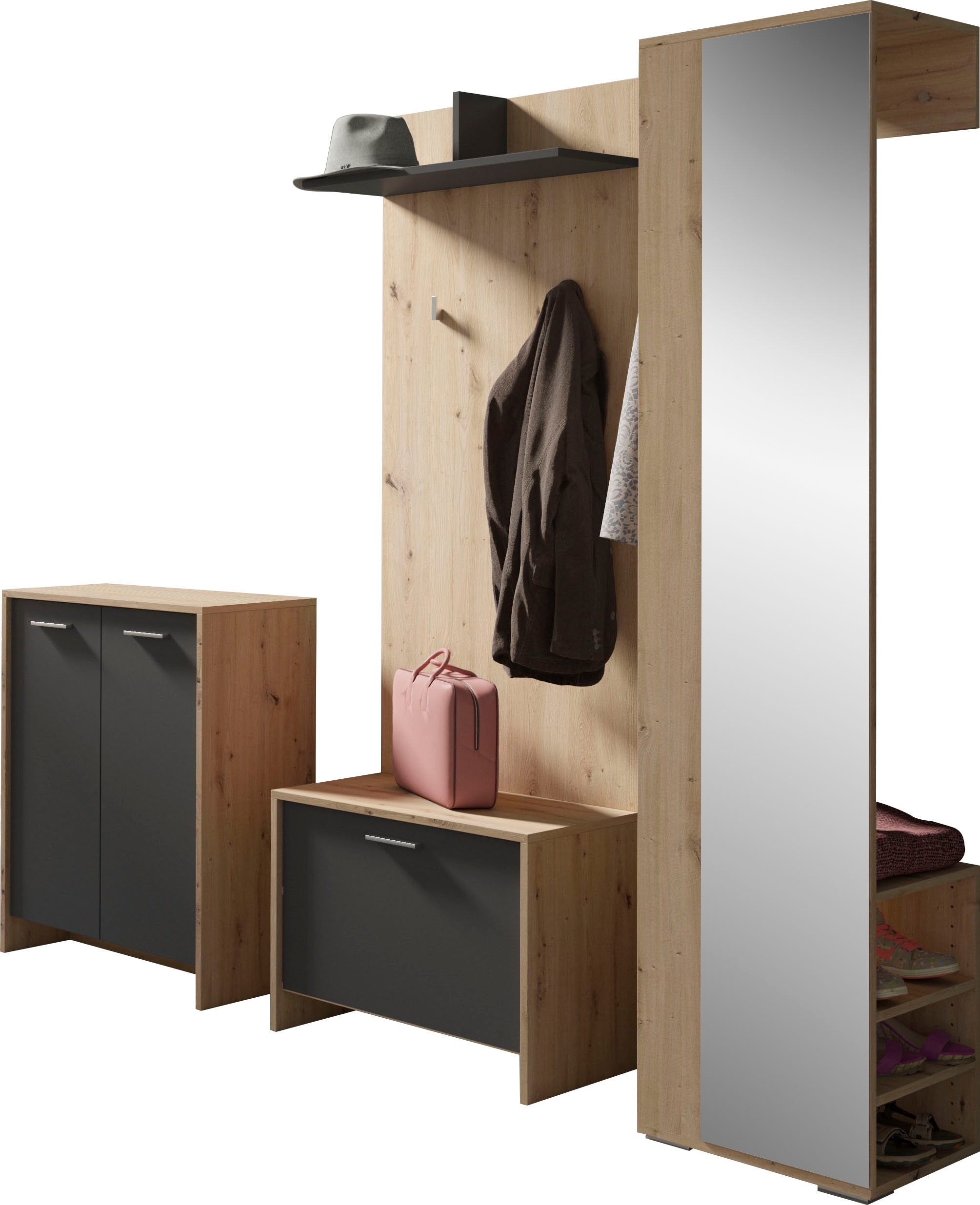 byLIVING Garderoben-Set "Ben" 4 Stk. tlg. günstig online kaufen