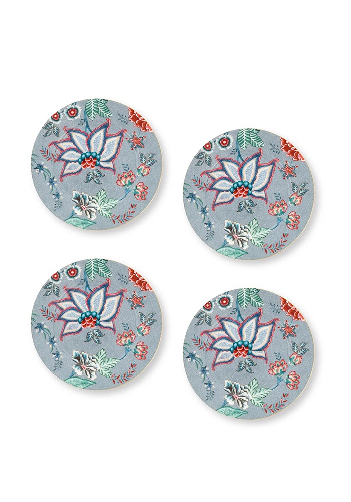 PiP Studio Teller-Set »Kuchen-Teller Flower Festival, Ø 17 cm«, (Set, 4 tlg.), Frühstücksteller im 4er Set