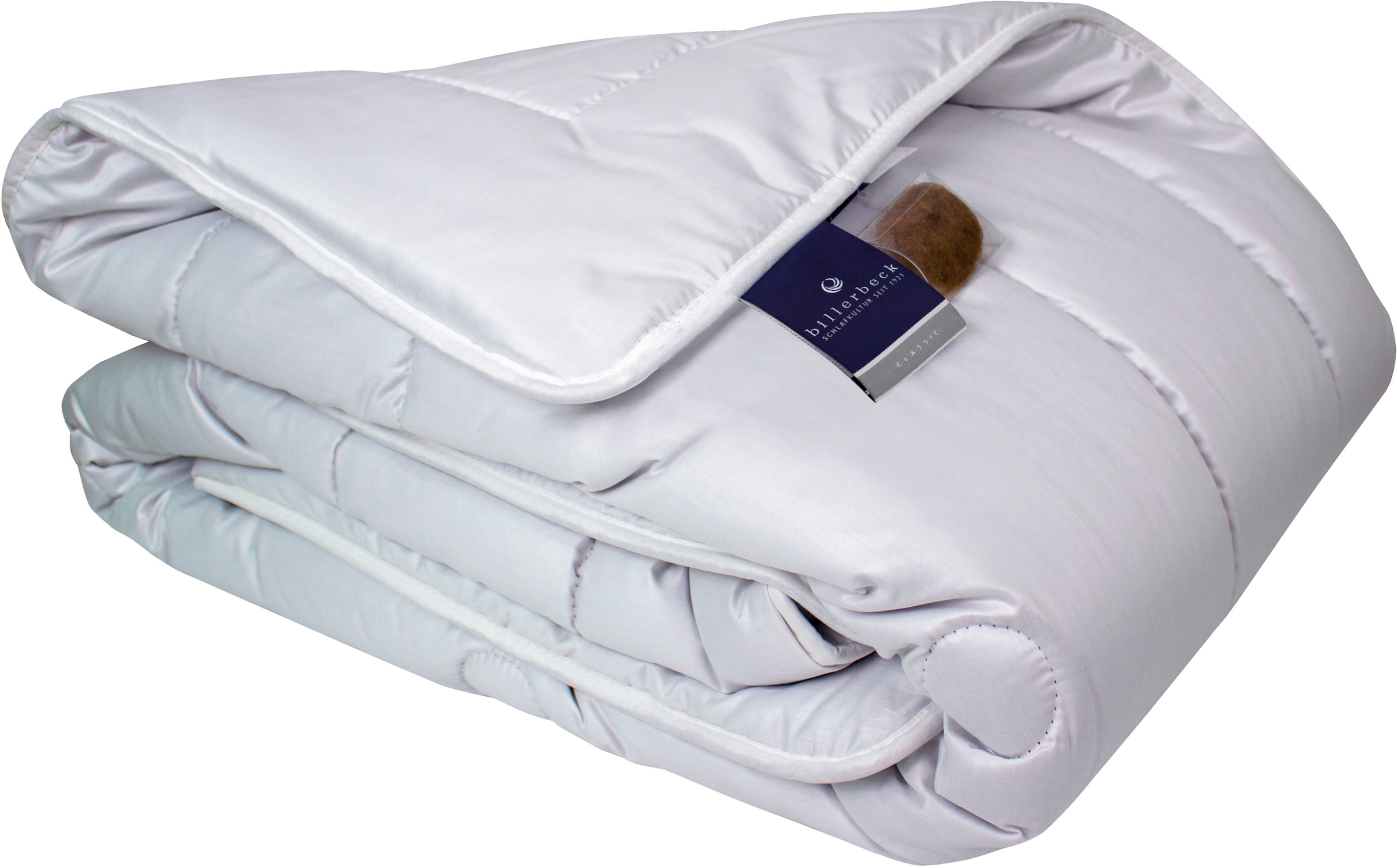 billerbeck Naturhaarbettdecke »Natur Classic 342 Brilliant, Bettdecken für Sommer und Winter, Decke«, extraleicht, Füllung Kamelhaar, Bezug Satin aus reiner Baumwolle, (1 St.), Die temparaturregulierende Naturhaardecke