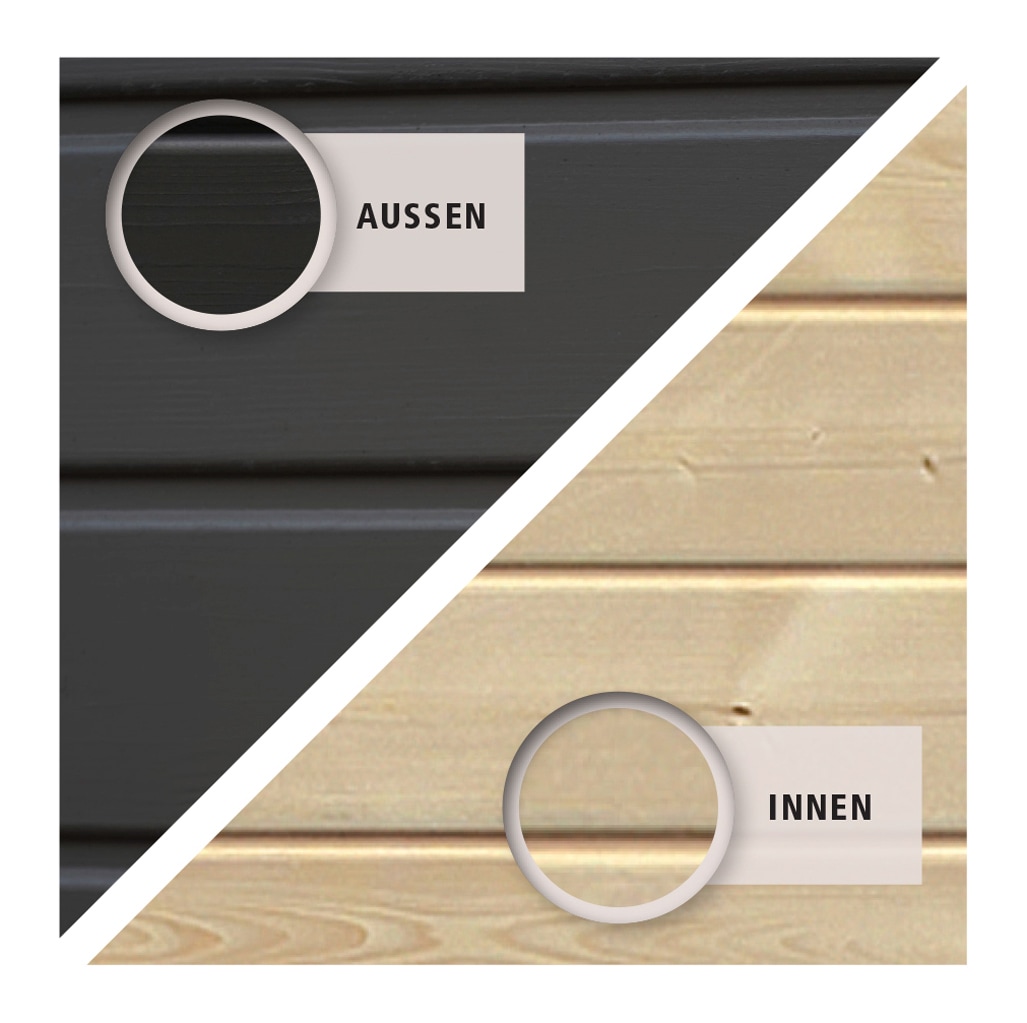 Karibu Gartenhaus »Arnis«, (Set), mit Anbaudach 2,80 m Breite
