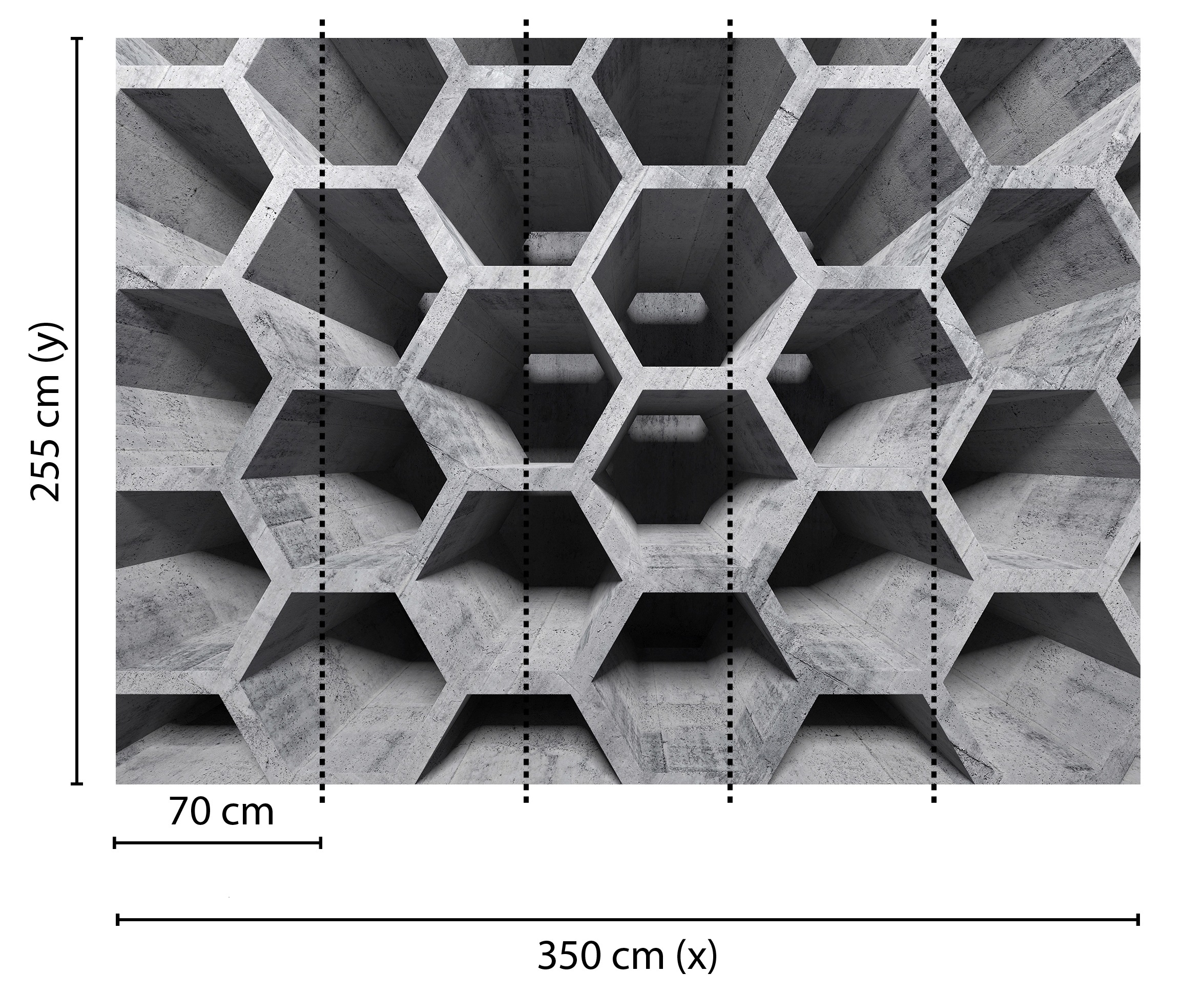 living walls Fototapete »Designwalls Honeycomb Structure 1« glatt Vlies, Wand, Schräge, Decke