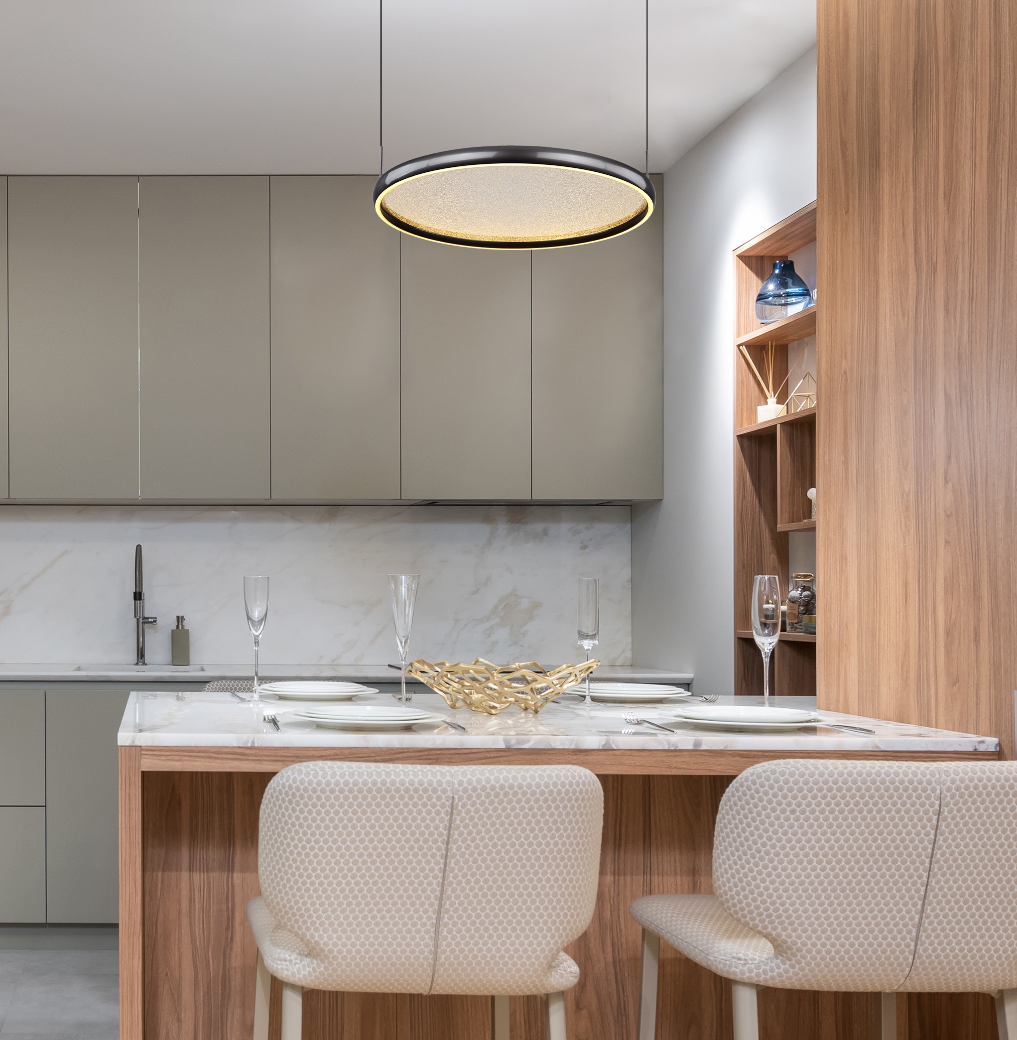 GLOBO LIGHTING Hängeleuchte »BRIGGS« LED-Modul 1 Stk. warmweiß - kaltweiß Hängelampe Esszimmer-Leuchte Esstischleuchte Wohnzimmer