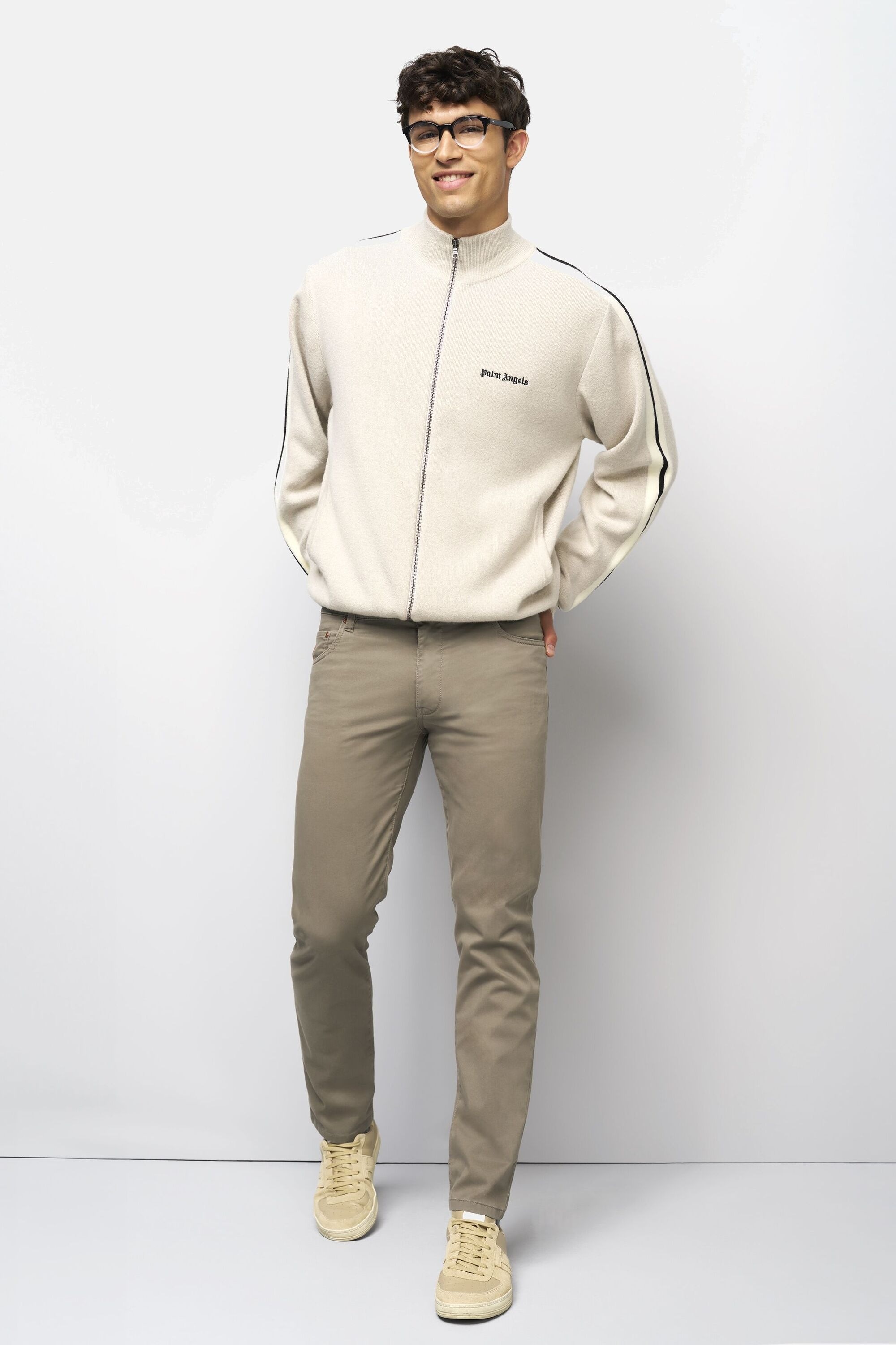 Chinos MEYER "M5 Five Pocket", Damen, Gr. 40, Länge 32, sanftes weiß, 89% Baumwolle, 8% Elastomultiester, 3% Elasthan, unifarben, regular fit lang, Hosen, M5 Five aus High Performance Satin