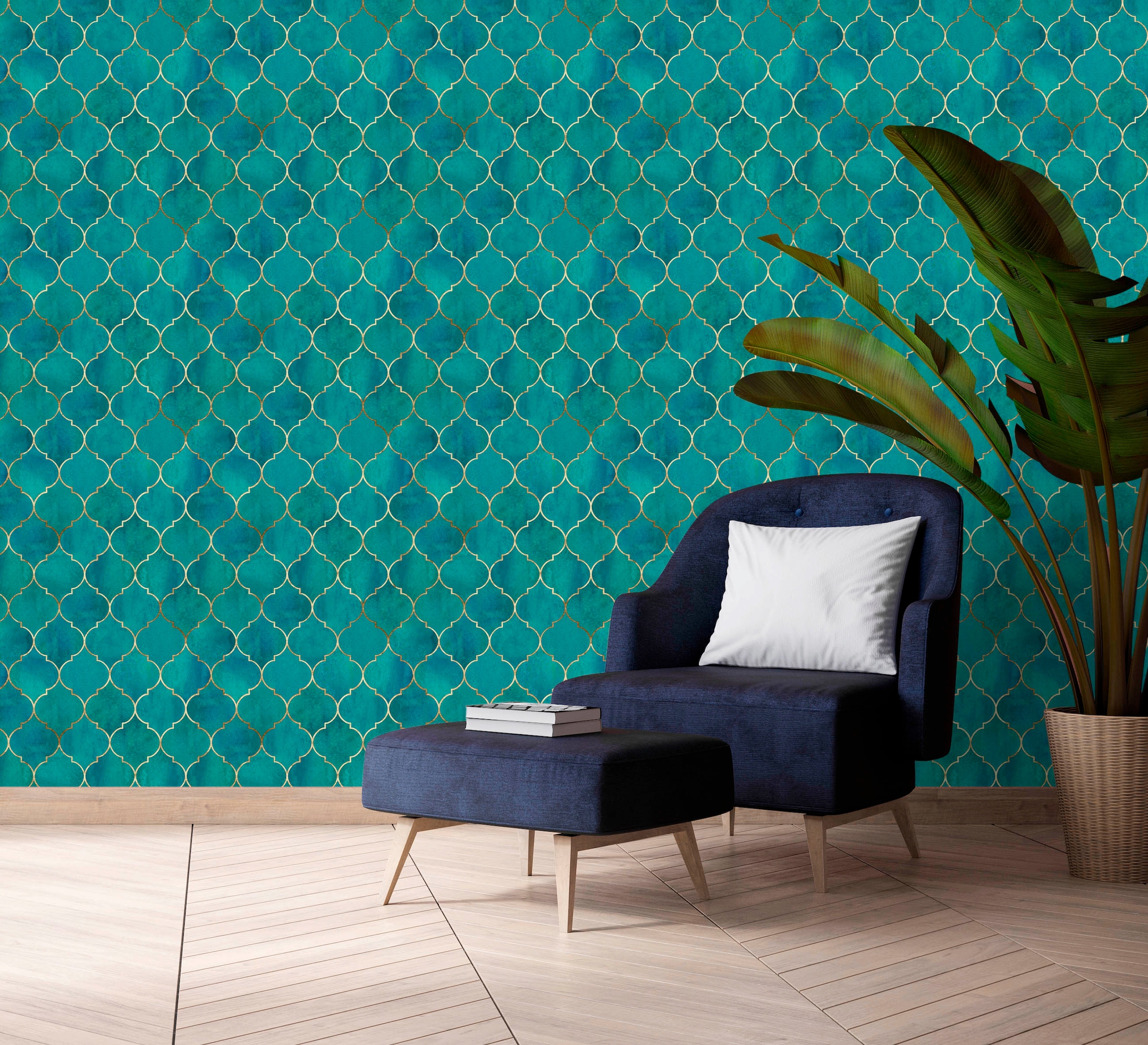 queence Vinyltapete »Aurora« Farbverlauf | abstrakt | bedruckt | gemustert glatt 90x250cm, selbstklebend, kinderleichte Anbringung, , Sticker