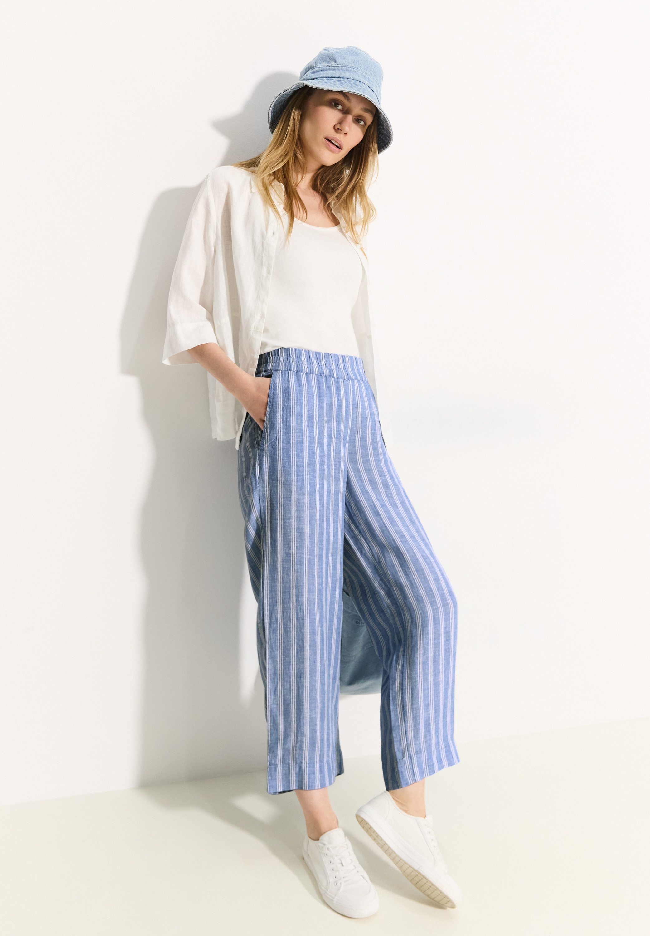 Cecil Leinenhose »Style Neele«, mit Streifen im Culotte-Stil
