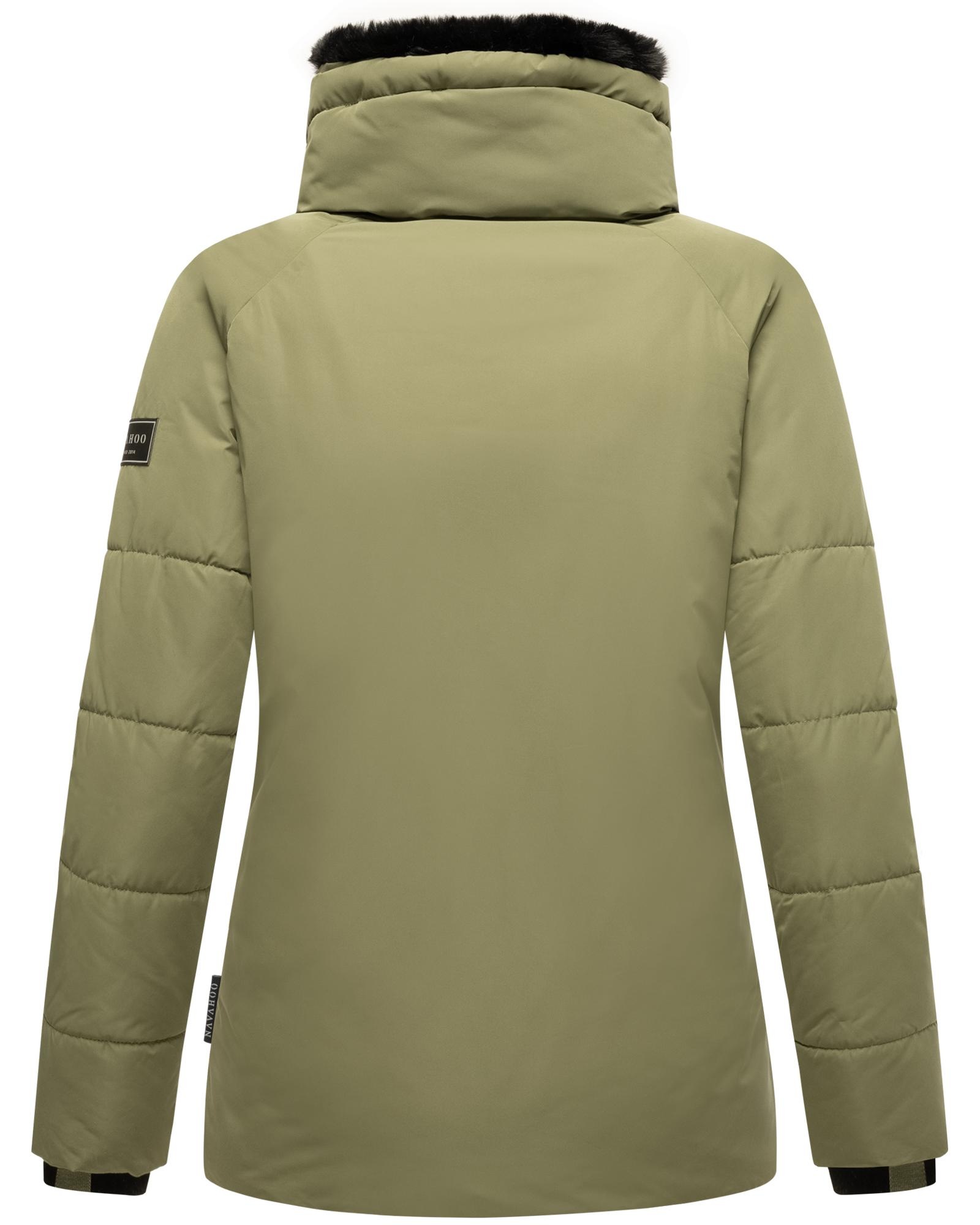Navahoo Winterjacke »Frostii XIV«, ohne Kapuze, modische Damen Winter Steppjacke mit Kunstfellkragen