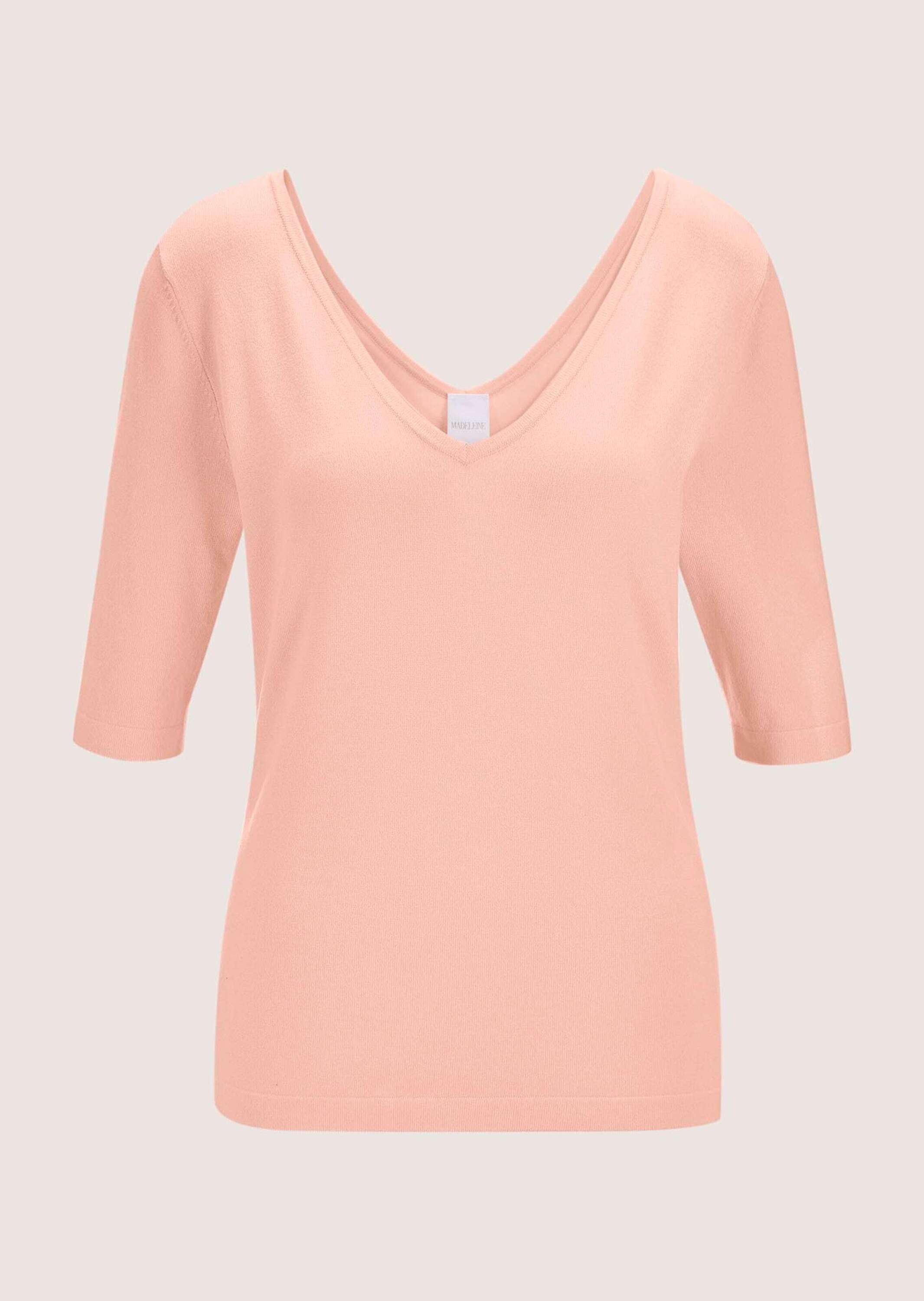 MADELEINE Longpullover »Pullover Halbarm-Pullover mit V-Ausschnitt«