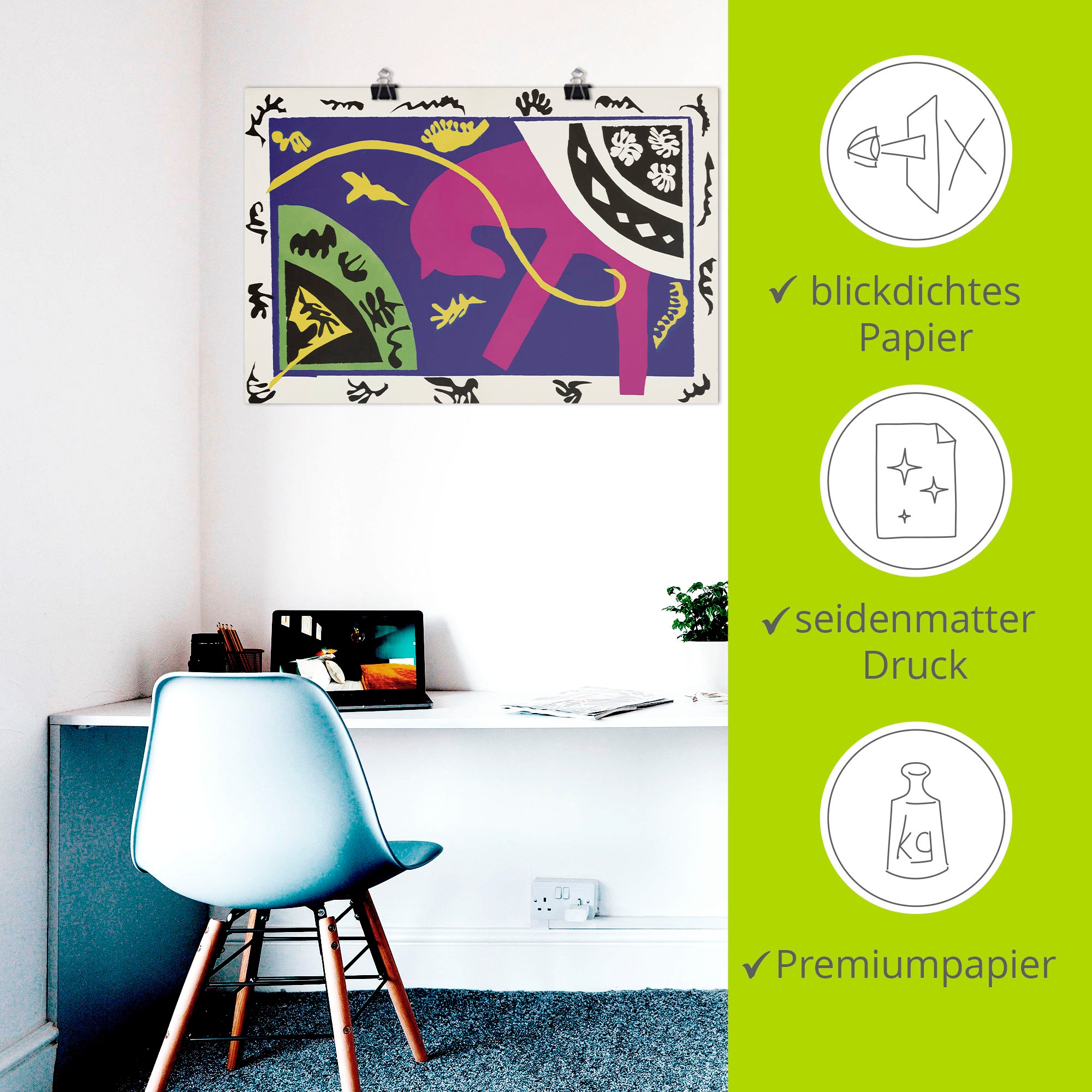 Artland Wandbild »Pferd, Kunstreiterin und Clown. 1947« Pferdebilder 1 Stk. tlg. als Alubild, Leinwandbild, Poster, Wandaufkleber in verschied. Größen