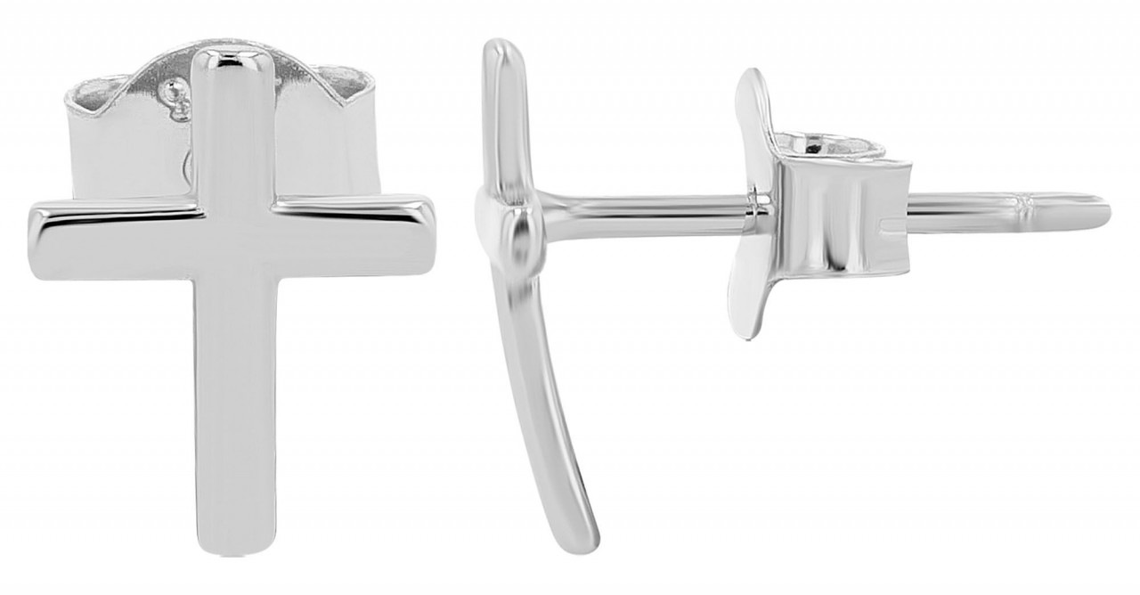 Paar Ohrhänger ADELIA´S "Damen Ohrstecker aus 925 Sterling Silber mit Kreuz", silber, Ohrringe, Damen, Damen, Silber 925 (Sterlingsilber) 8