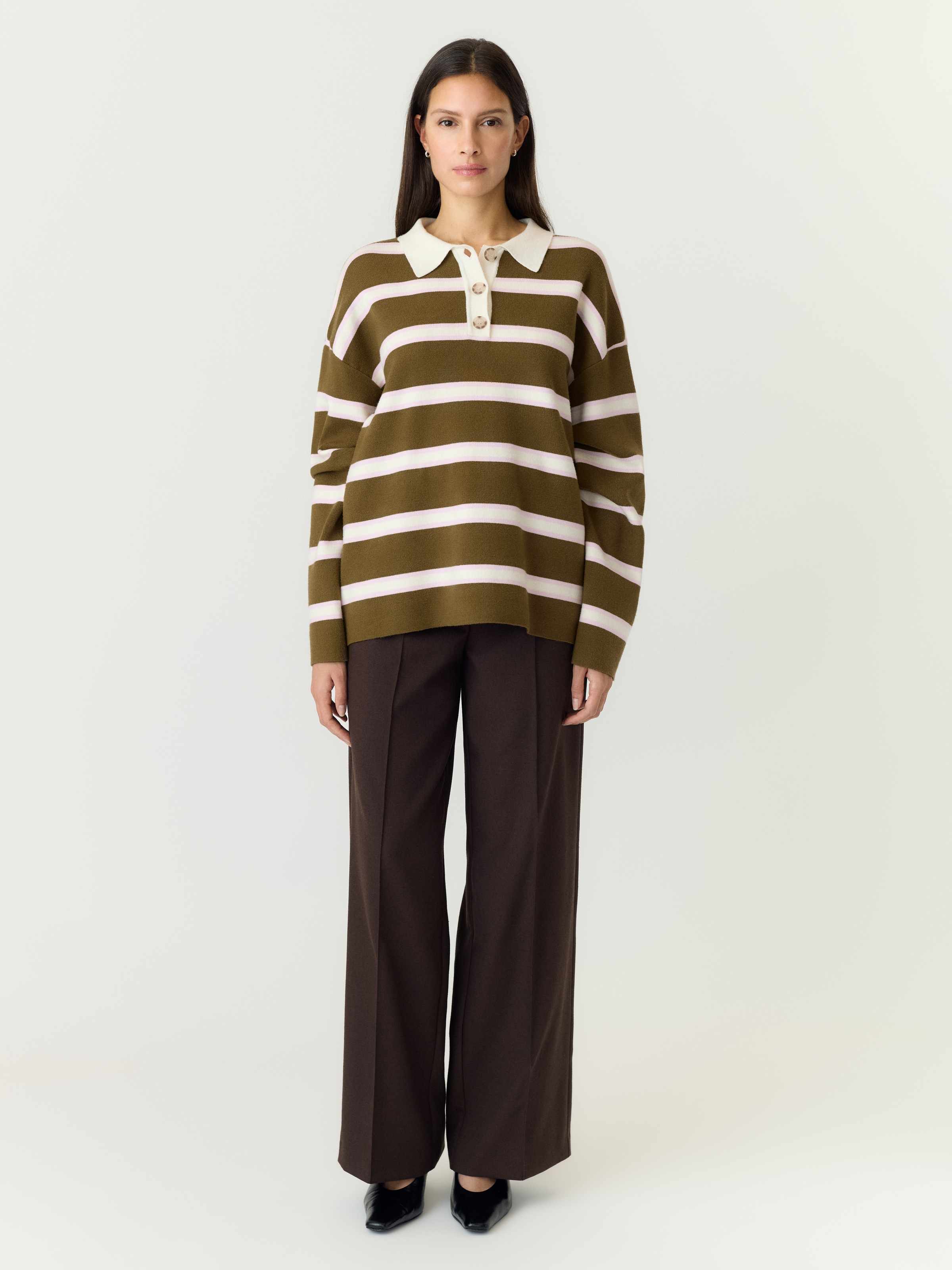 Y.A.S Polokragenpullover »YASISABELL LS POLO KNIT PULLOVER S. NOOS« Viskosemischung, regular fit