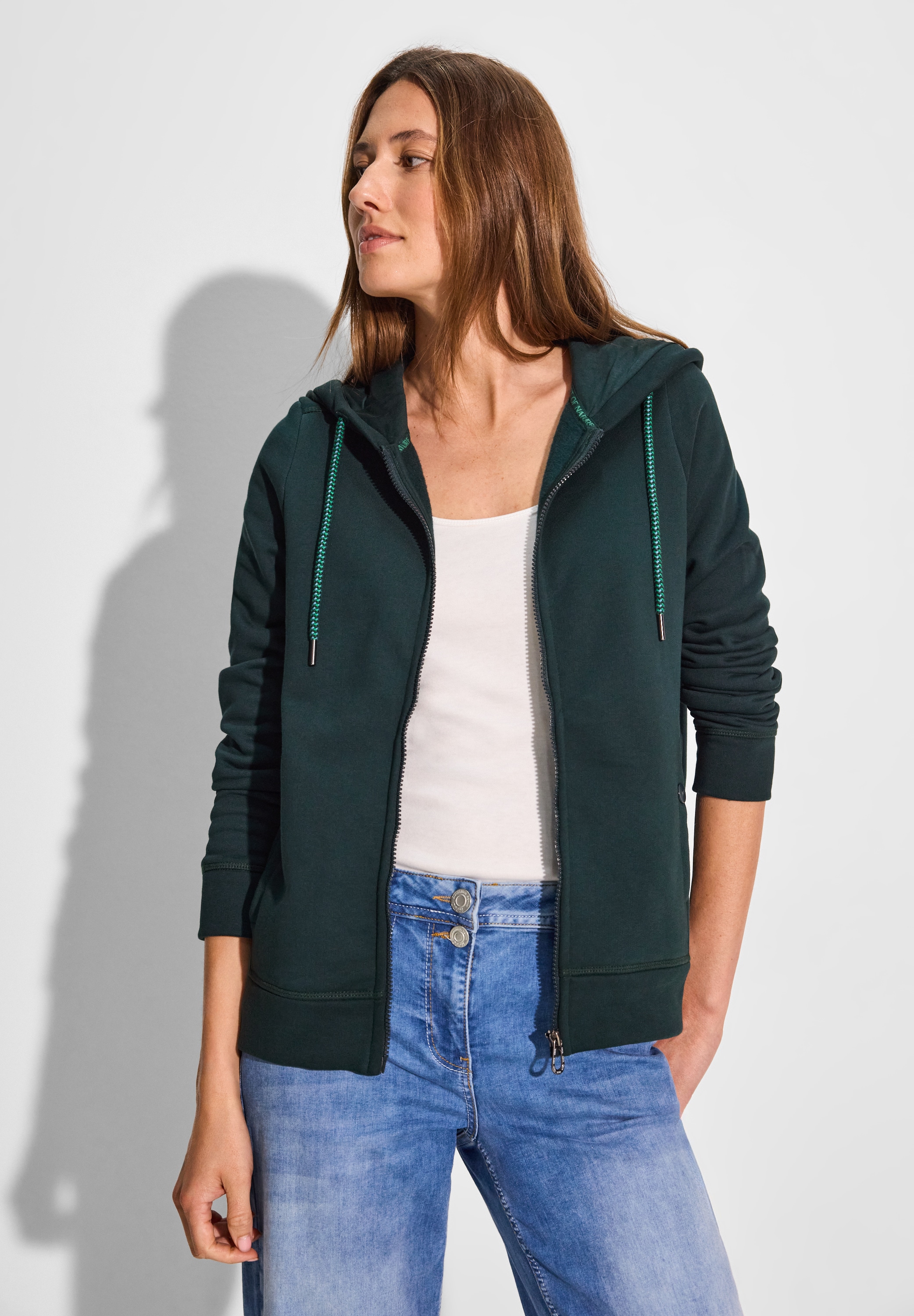 Sweatjacke, aus reiner Baumwolle