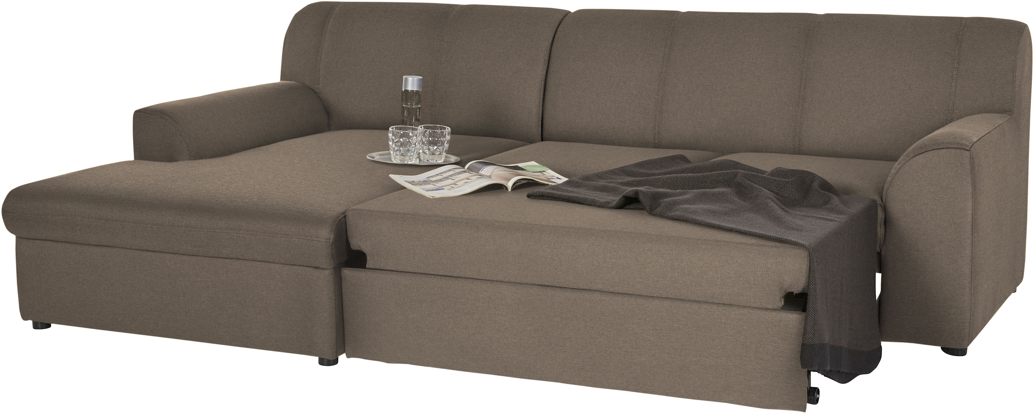 Thumbnail - DOMO collection Ecksofa "Topper, elegant und zeitlos, kompaktes Stellmaß 245/155cm, L-Form", mit Recamiere, wahlweise mi...