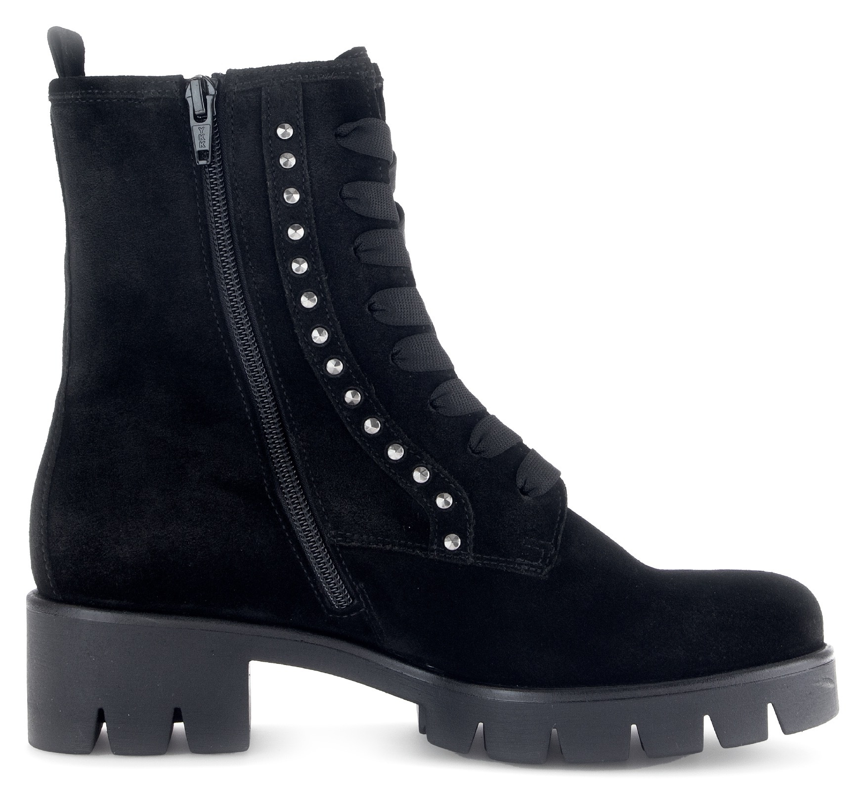 Gabor Schnürstiefelette, Blockabsatz, Plateau, Schnürboots mit Strasssteinen verziert