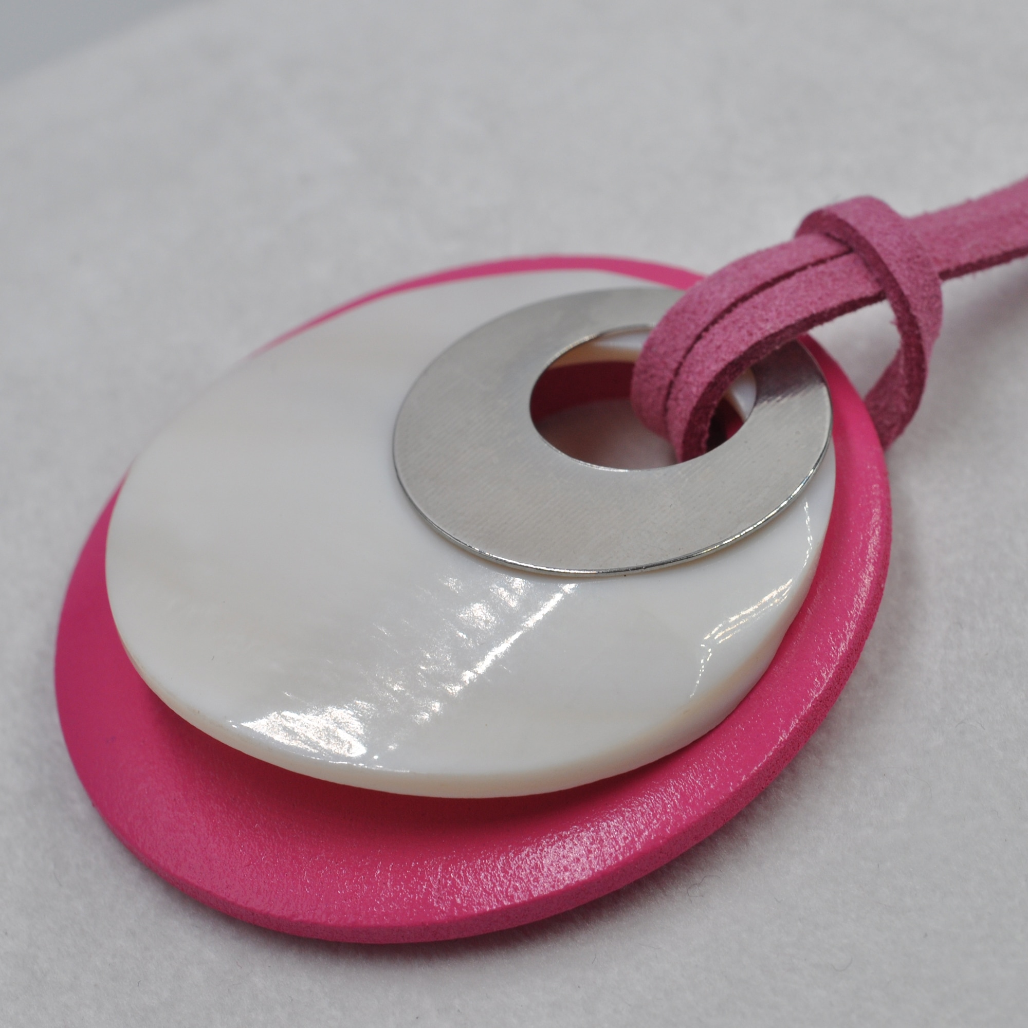 Steuer Collierkettchen »Velourkette pink mit Kunststoff-Anhänger«