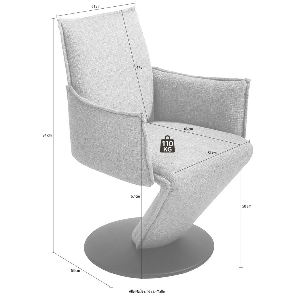 K+W Komfort & Wohnen Drehstuhl »Drive«, Leder CLOUD