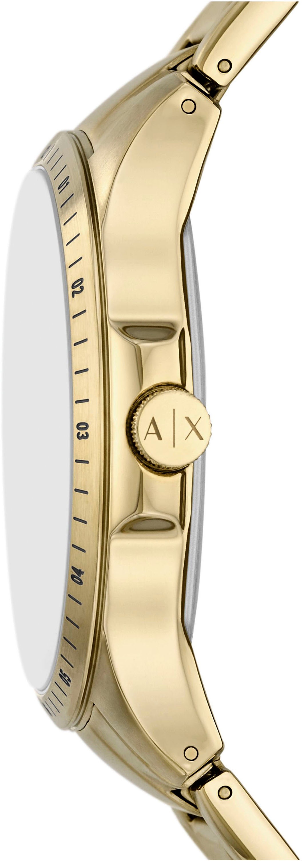 ARMANI EXCHANGE Multifunktionsuhr, Armbanduhr, Herrenuhr, Edelstahlarmband, analog, Tag, Wochentag