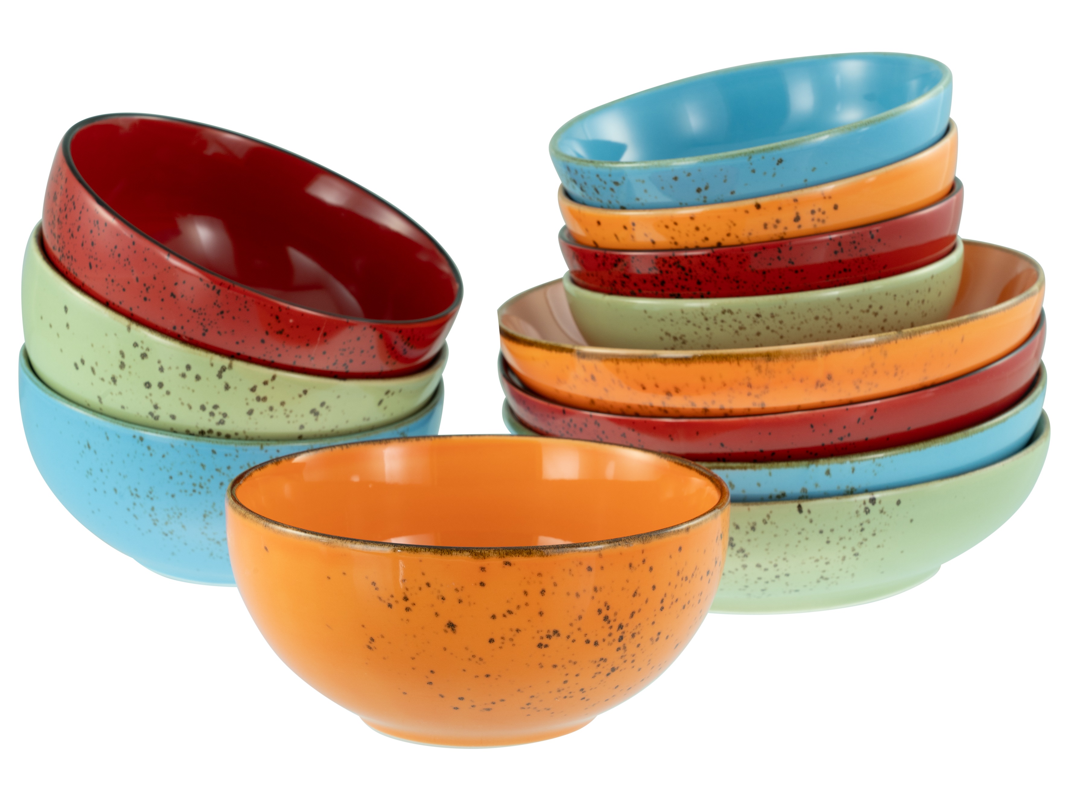 CREATABLE Schale "Nature Collection, Bowl Set 12-tlg", orange, Schüsseln, Handwerklicher Look, Vintage
