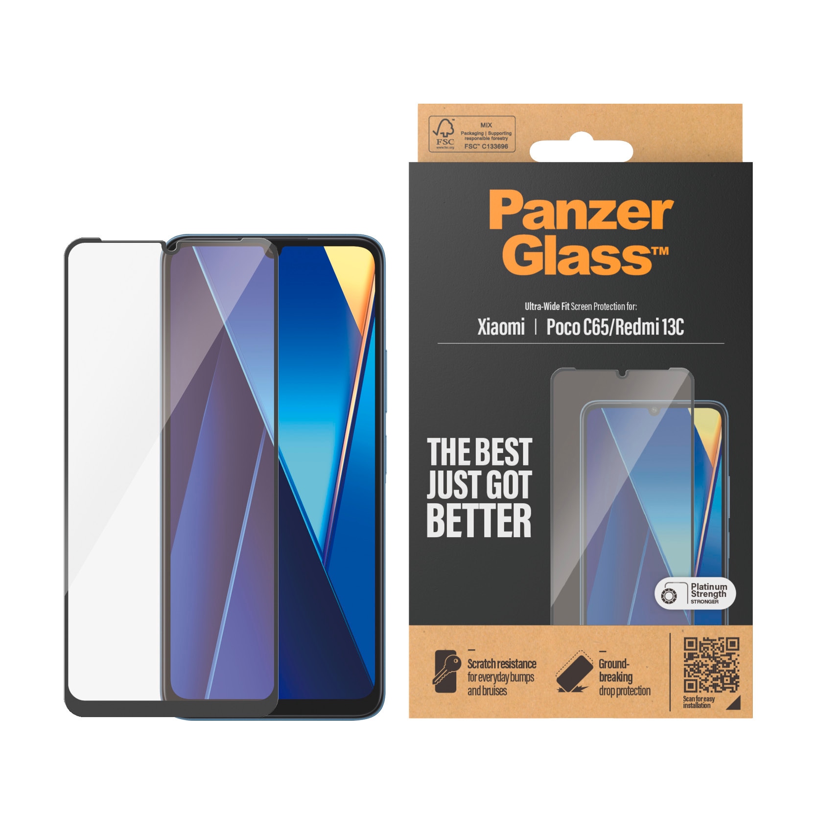 Displayschutzglas »Screen Protector Ultra Wide Fit«, für Xiaomi Redmi 13C, (1 St.),...