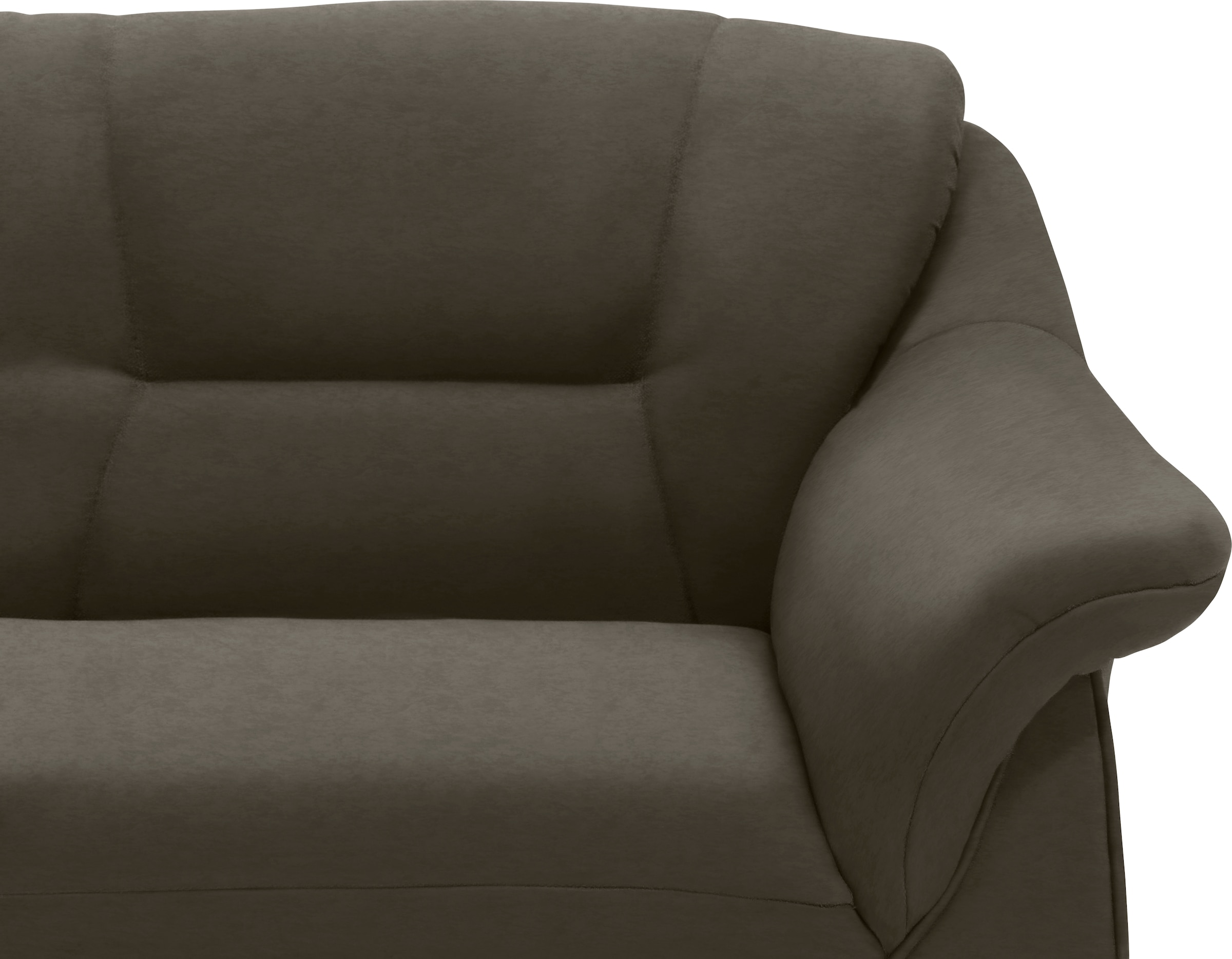 DOMO collection Ecksofa »Faenza für kleine Räume, Stellmaße 232,176cm, komfortabel, L-Form«, mit Ottomane, zeitlos, elegante Armlehnen, wahlweise mit Bettfunktion