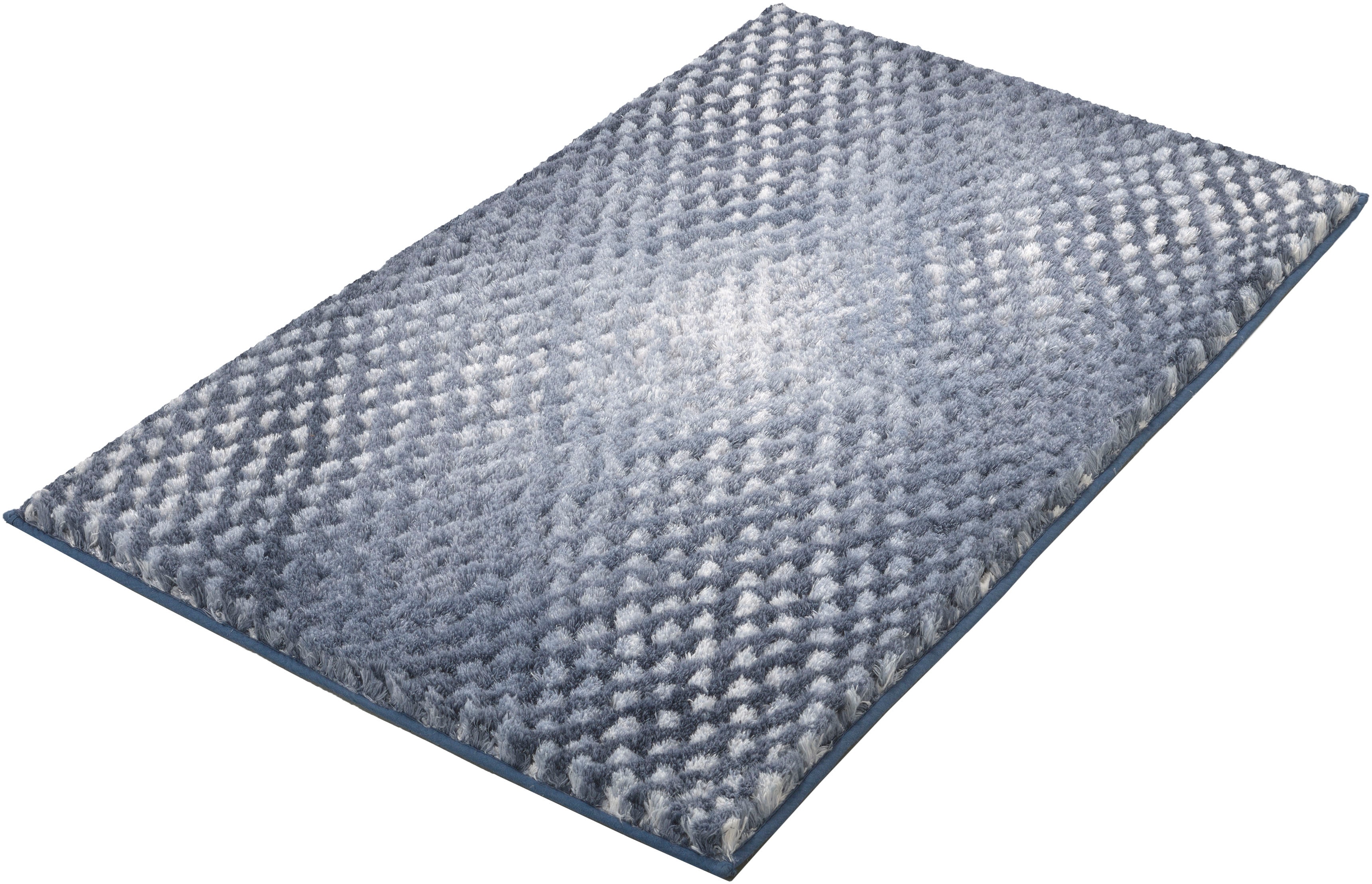 Kleine Wolke "Cory, Badvorleger, Badezimmer Teppich" Höhe 24 mm rutschhemmend beschichtet fußbodenheizungsgeeignet Badteppich, modischer Farbverlauf, Hoch-Tief Effekt, waschbar