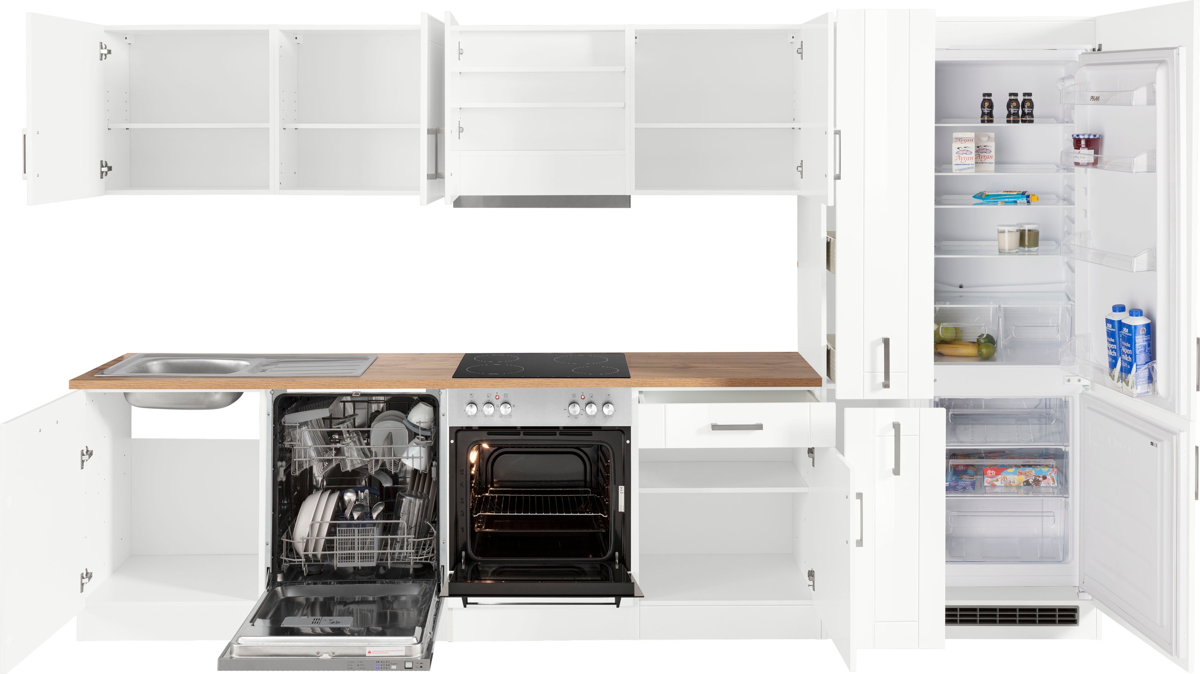 KOCHSTATION Küchenzeile »KS-Tinnum«, mit E-Geräten, Breite 330 cm