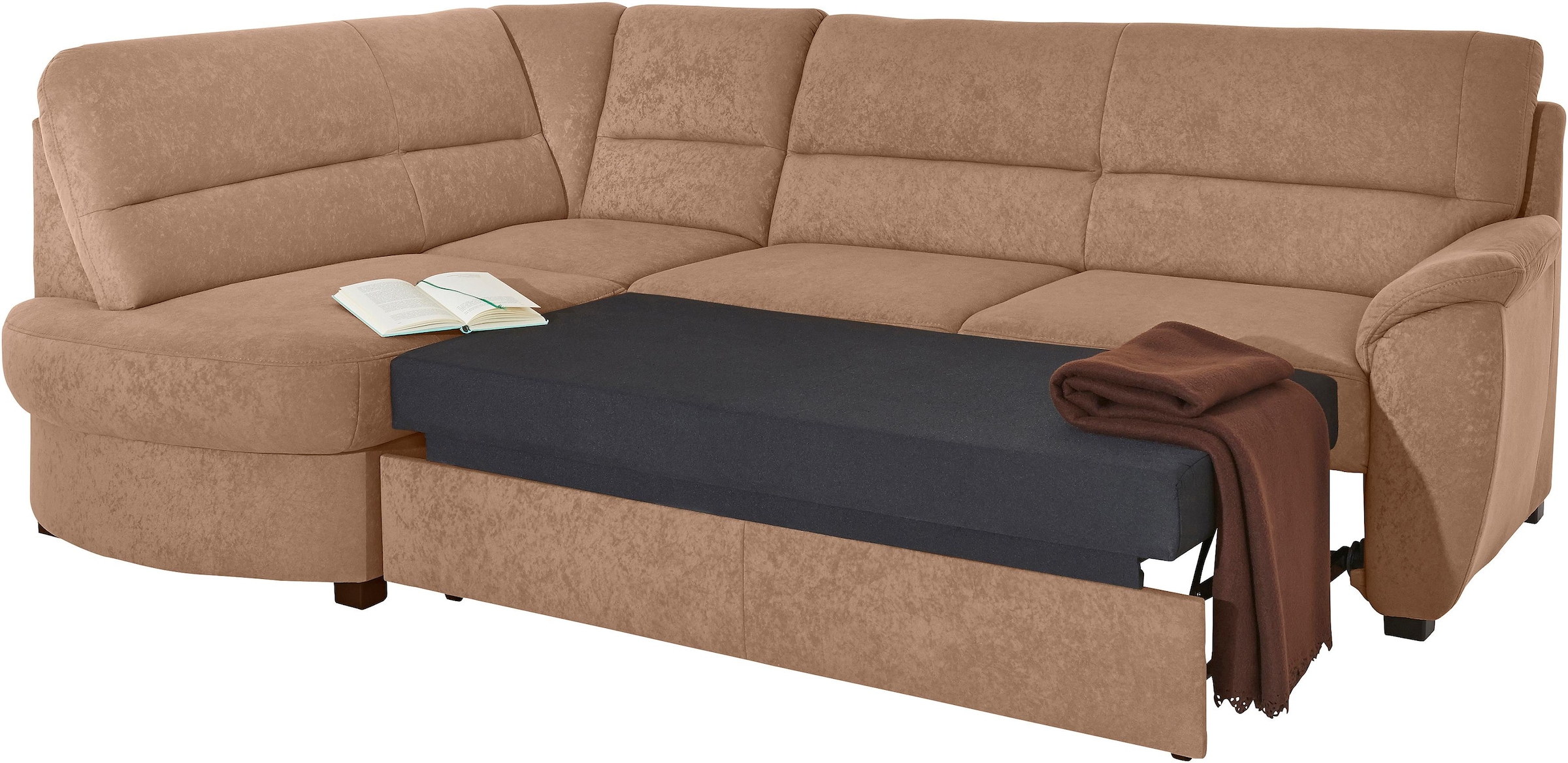 sit&more Ecksofa »Pandora L-Form«, wahlweise mit Bettfunktion und Bettkasten