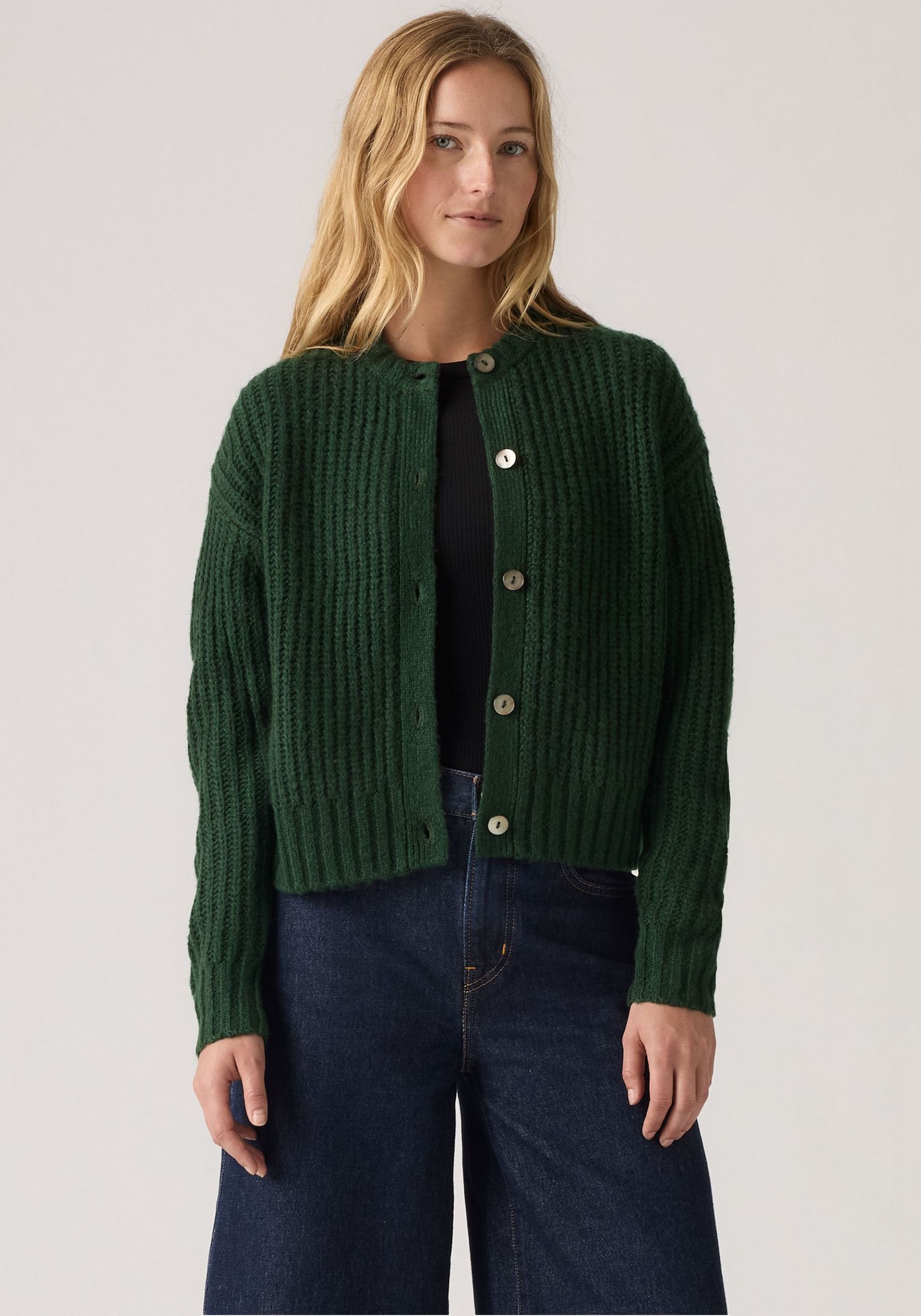 Levi's® Strickjacke, Wärmender, pflegeleichter Materialmix