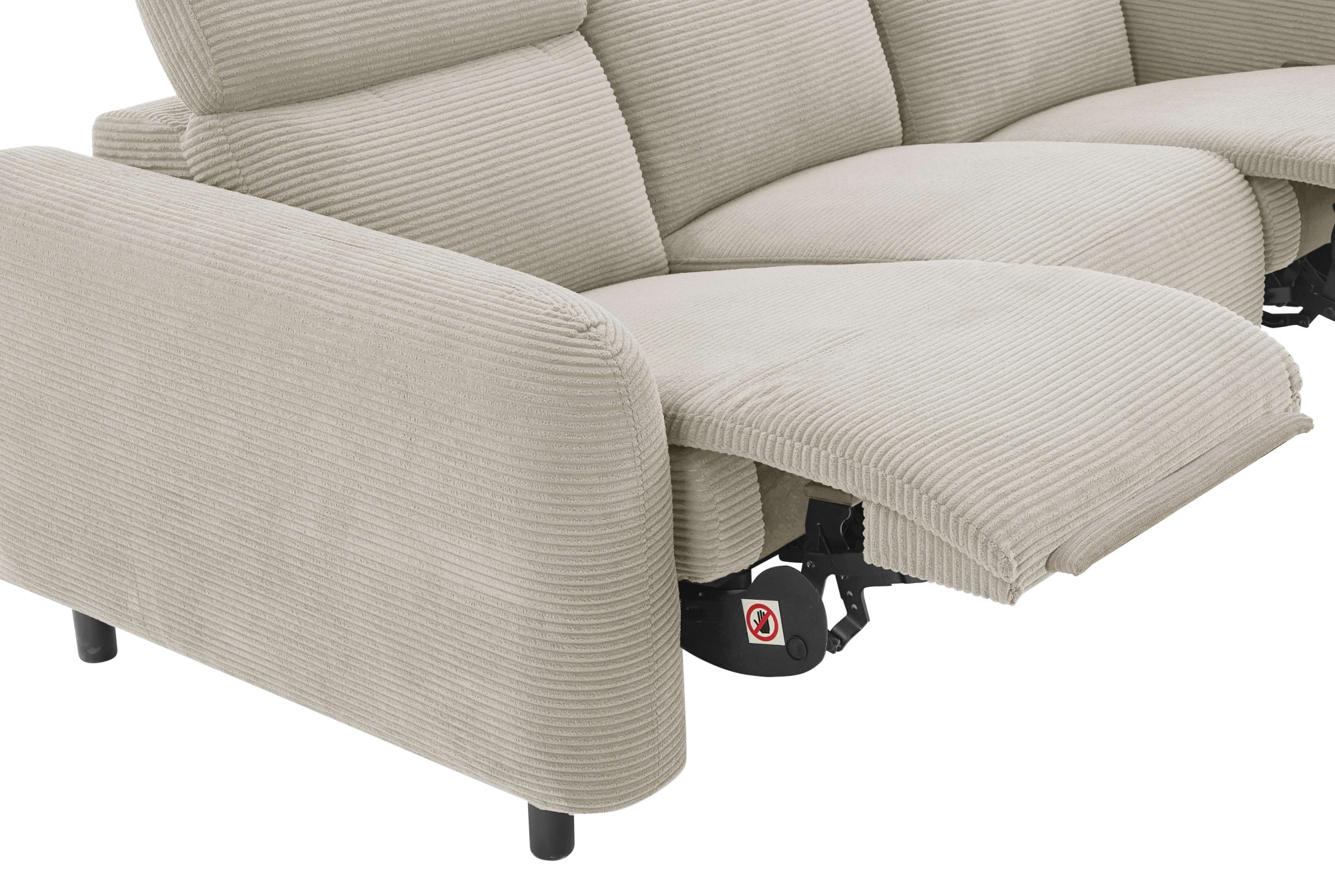 Home affaire 3-Sitzer »SKAANE in Cord, Sofa mit manueller u. elektrischer Relaxfunktion«, Relax-Funktion in 2 Sitzen, Kopfteilverstellung, Federkernpolsterung