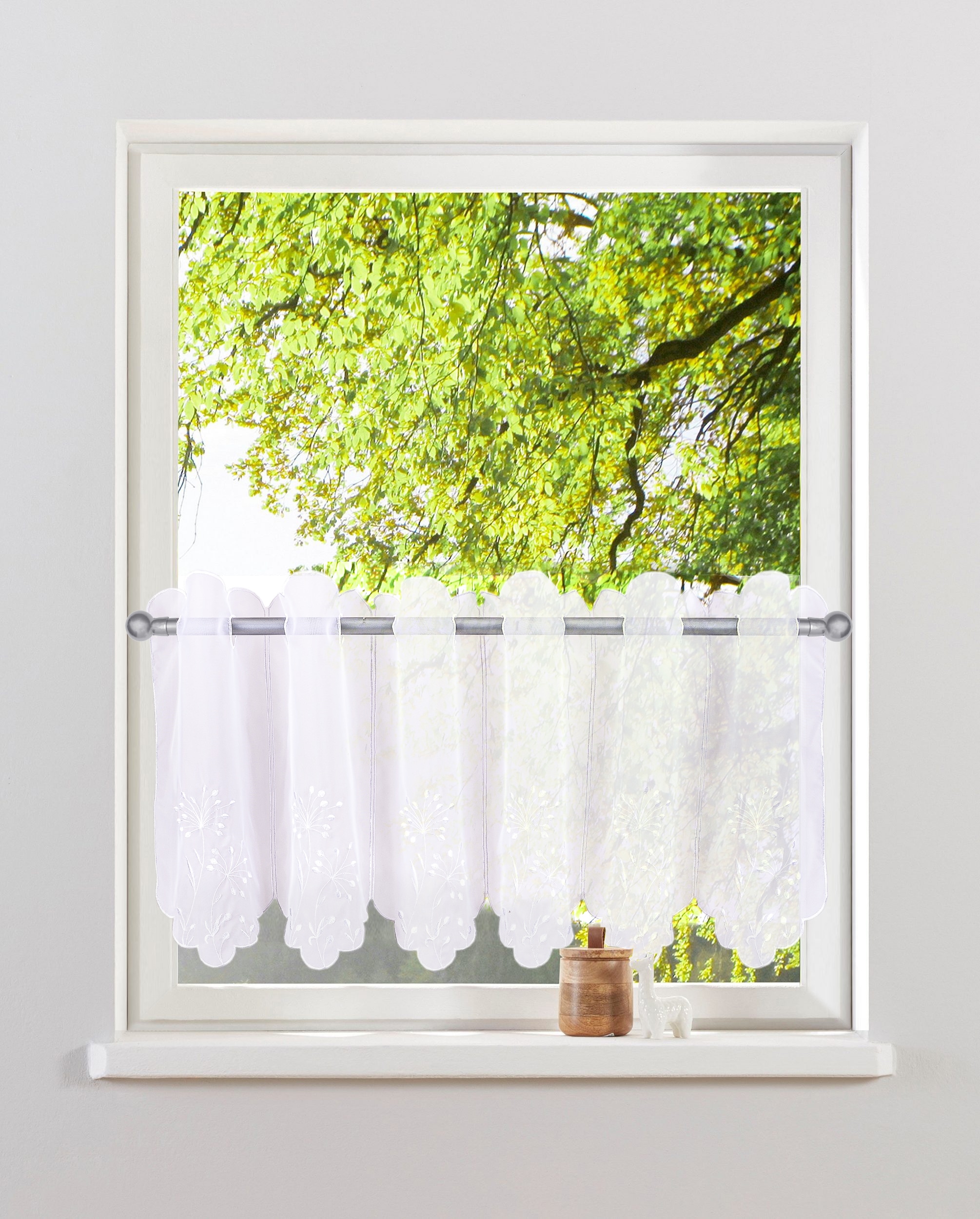 Scheibengardine OTTO HOME, B:120cm H:30cm, weiß, Polyester, Polyester, Gardinen, "Maarle"