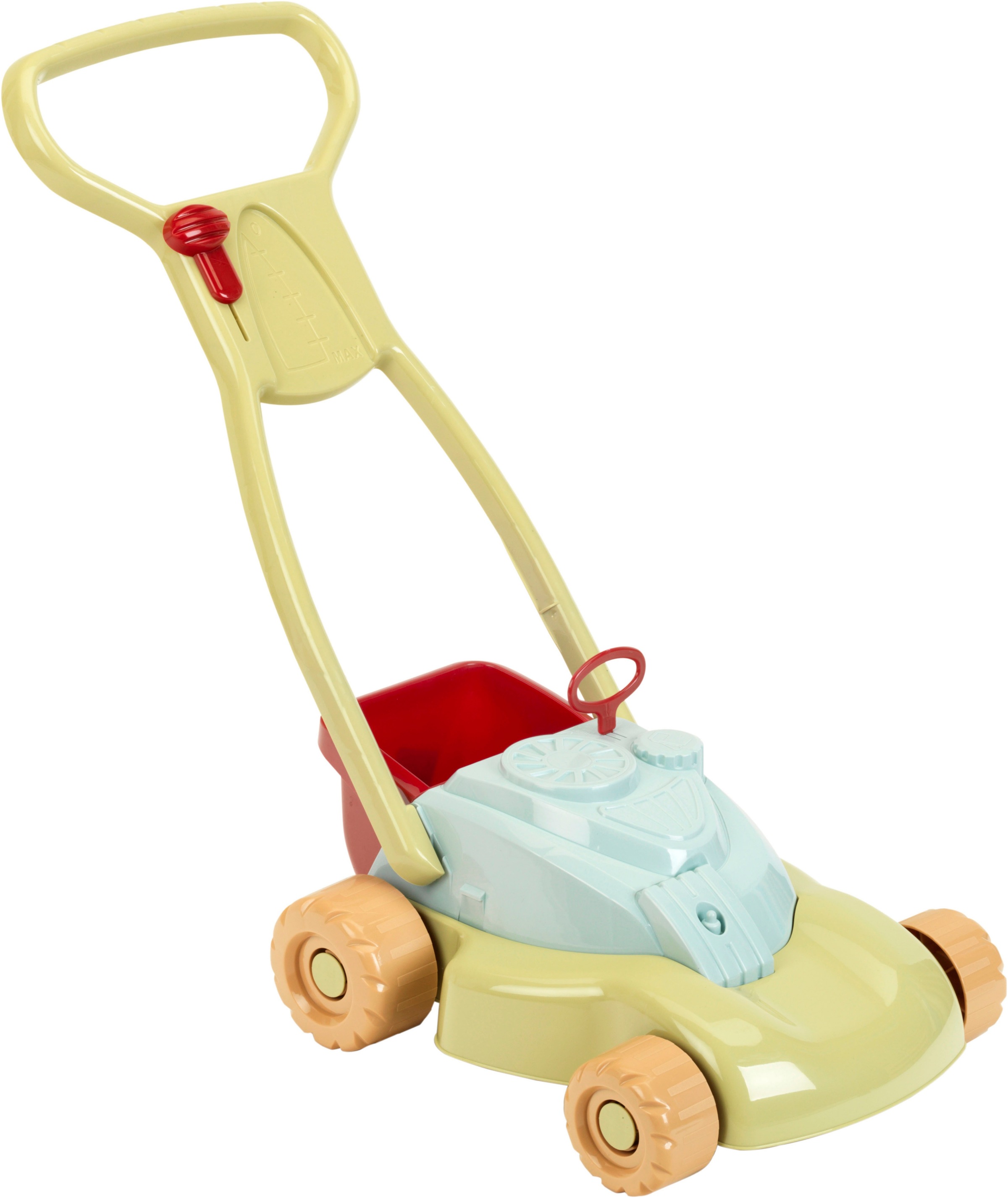 KLEIN Kinder Kinder-Rasenmäher "Little Foot, Rasenmäher mit Grasfang, aus Recyclingkunststoff", grün, B:29,5cm H:60cm L:50cm, Spielwerkzeug, Made in