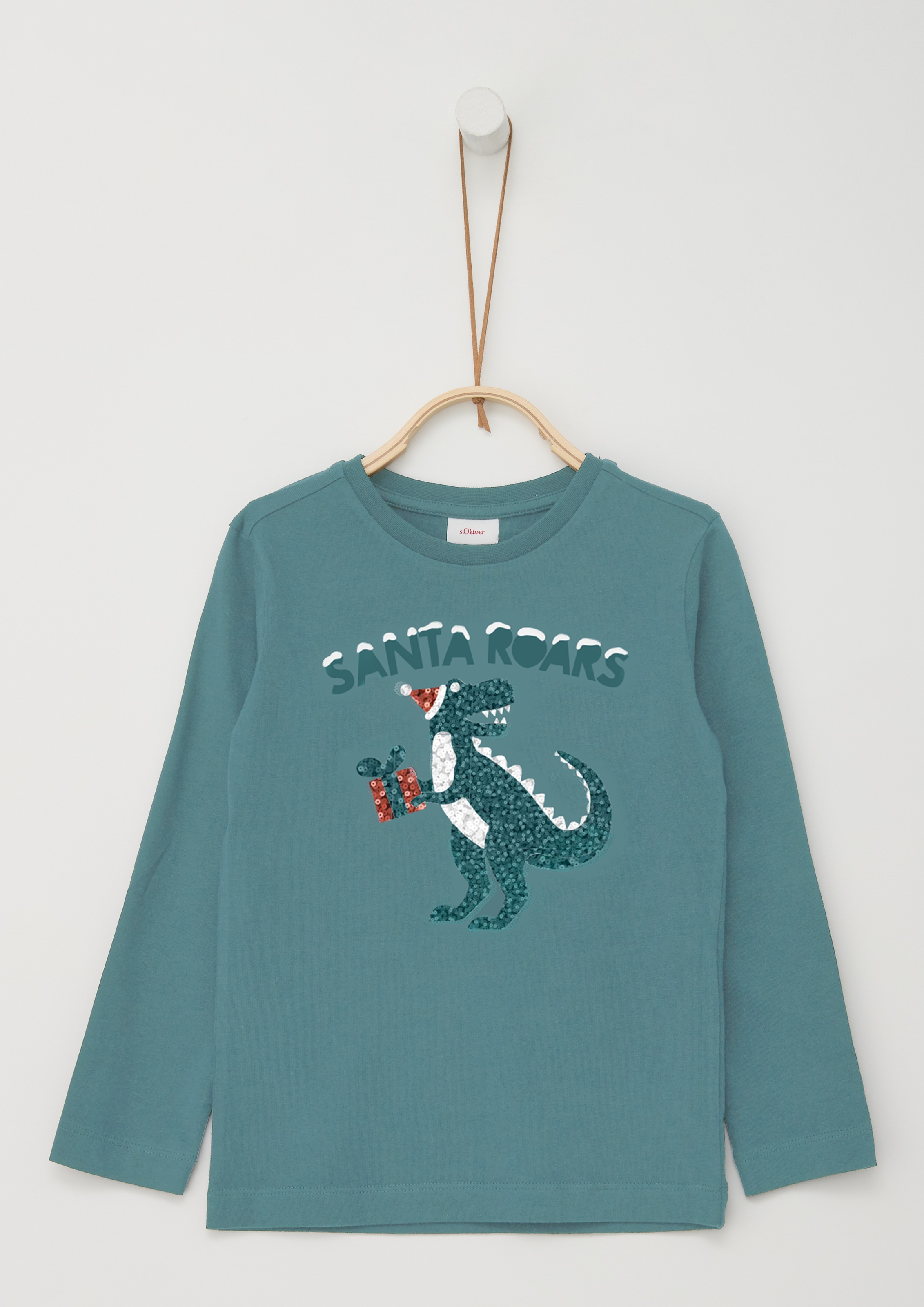 s.Oliver Junior Langarmshirt, mit Dino aus Pailetten