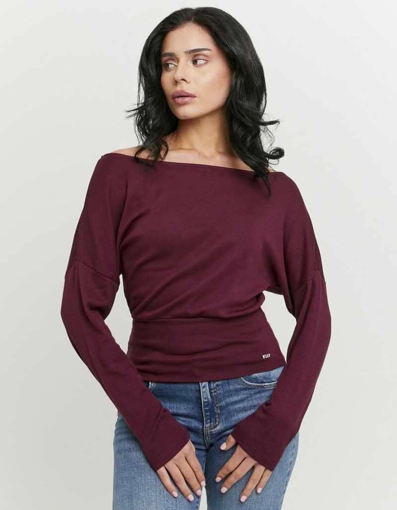 Tally Weijl Langarmshirt "STSCOWASTA" U-Boot-Ausschnitt, Fledermausärmel un günstig online kaufen