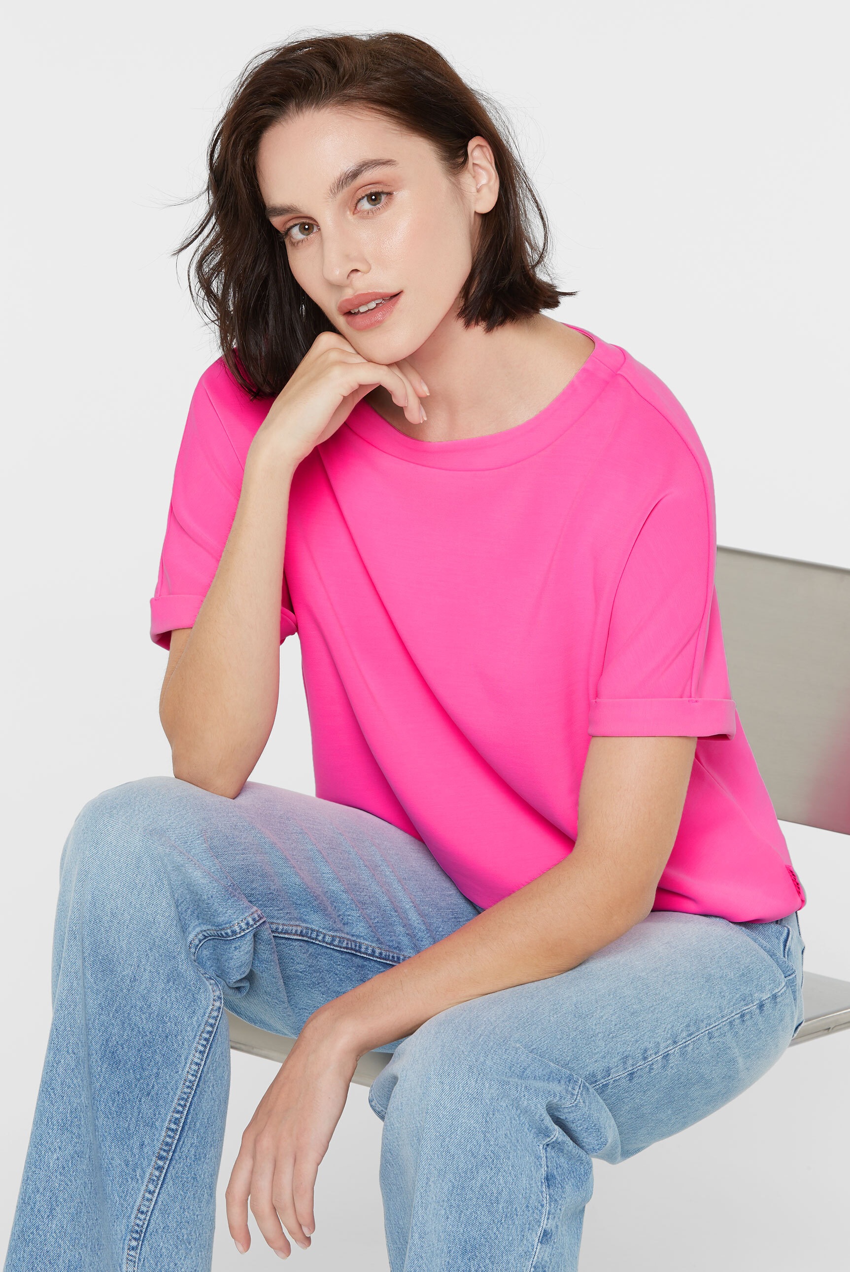 SENSES.THE LABEL Rundhalsshirt, mit Fledermausärmel