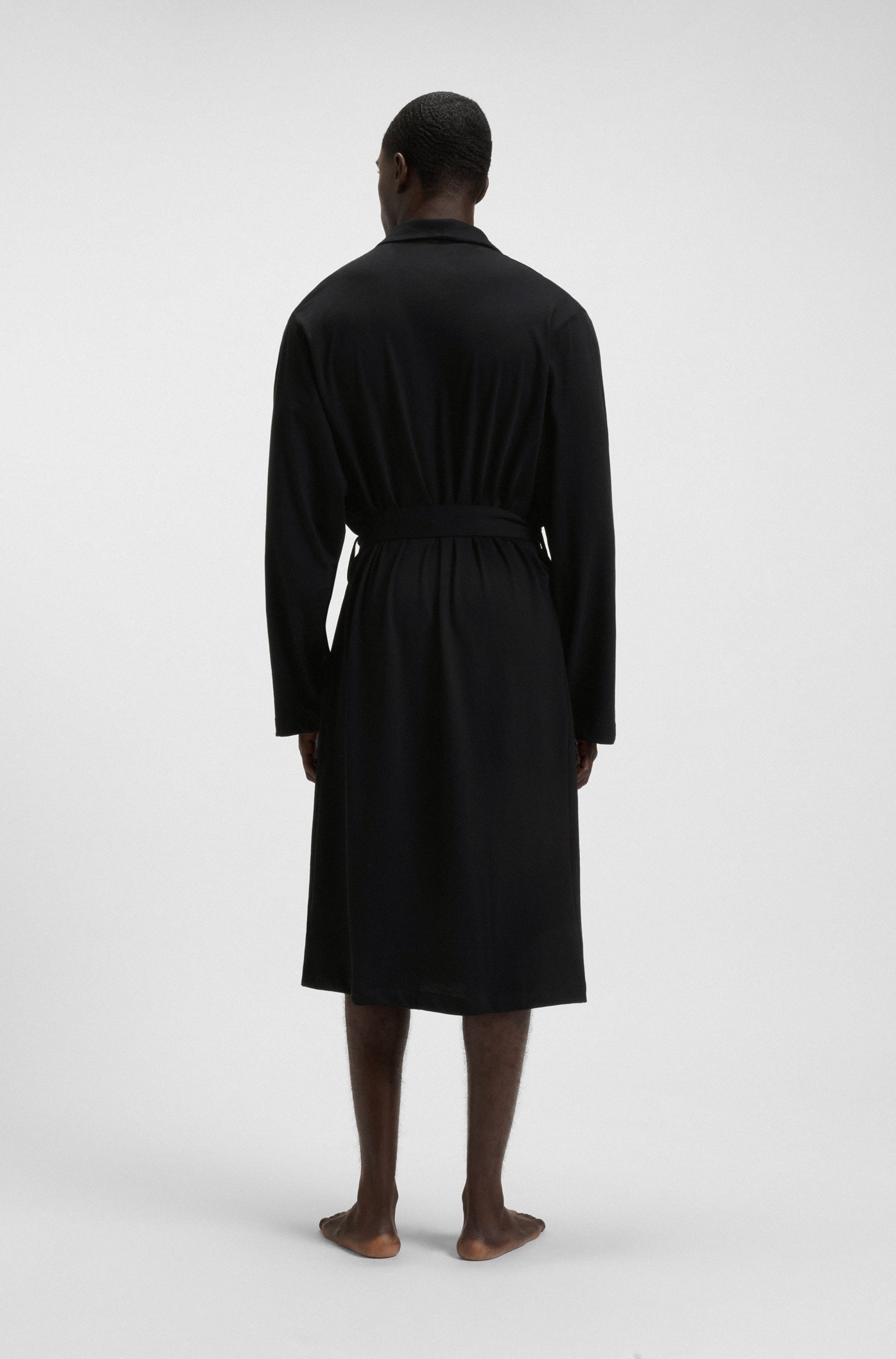 BOSS Morgenmantel aus Baumwoll-Jersey mit Logo-Stickerei