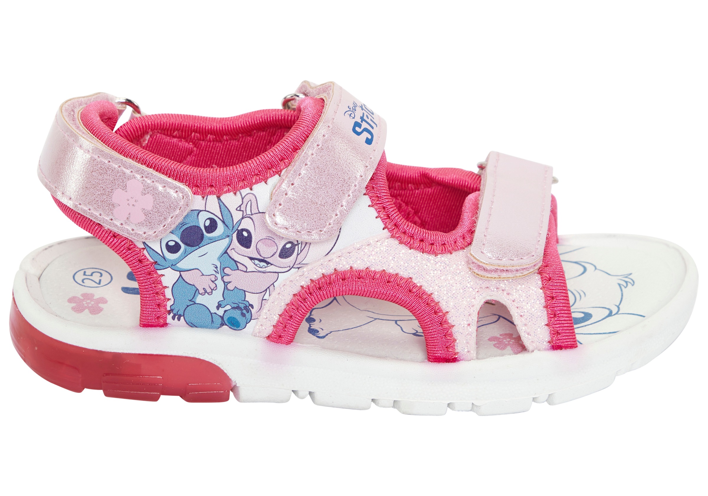 Sandale DISNEY "LILO & STITCH", Mädchen, Gr. 31, pink, Synthetik, Schuhe Sandale, mit cooler Blinkfunktion
