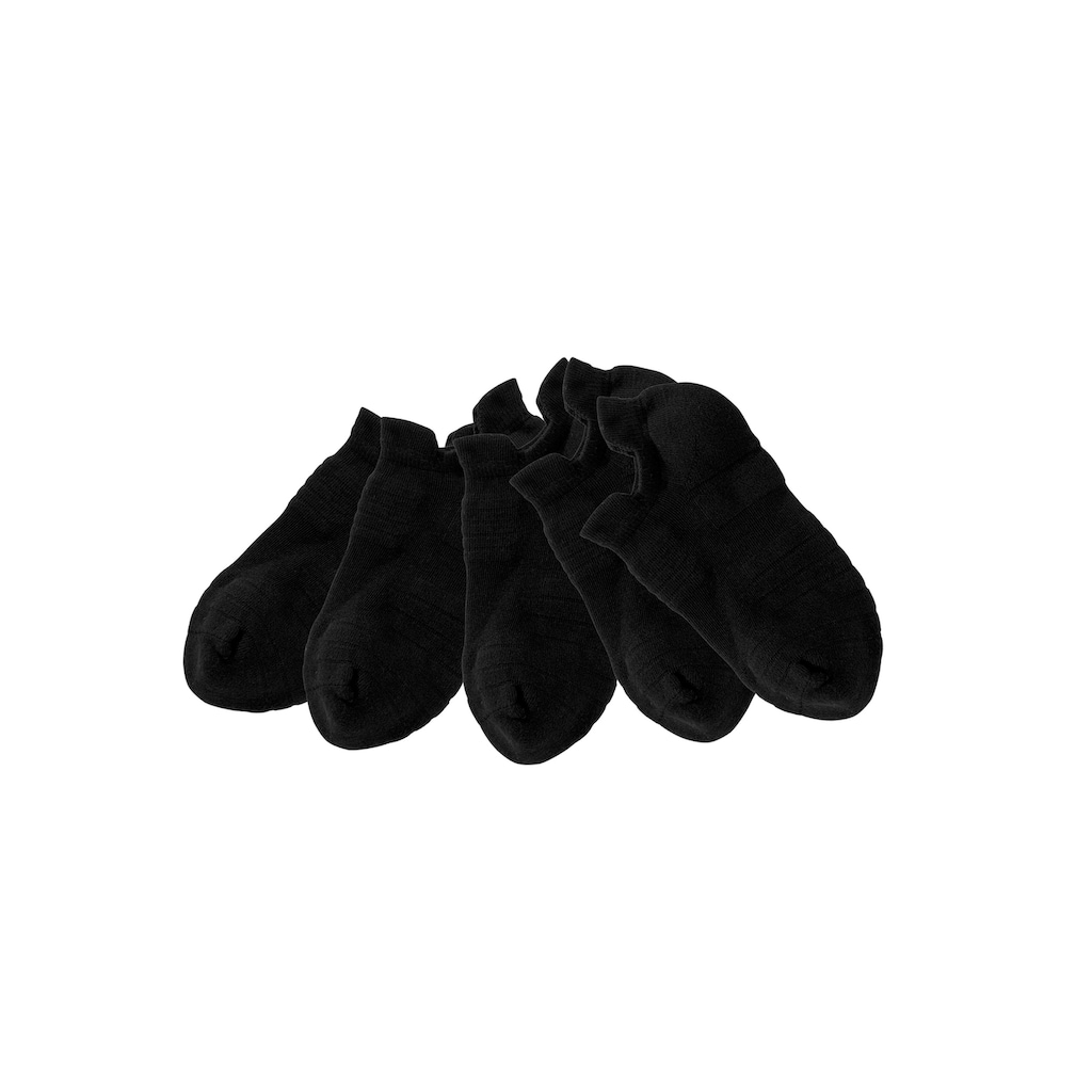 Damenmode Cotton made in Africa LASCANA ACTIVE Sneakersocken, (5 Paar), mit Frottee Details schwarz