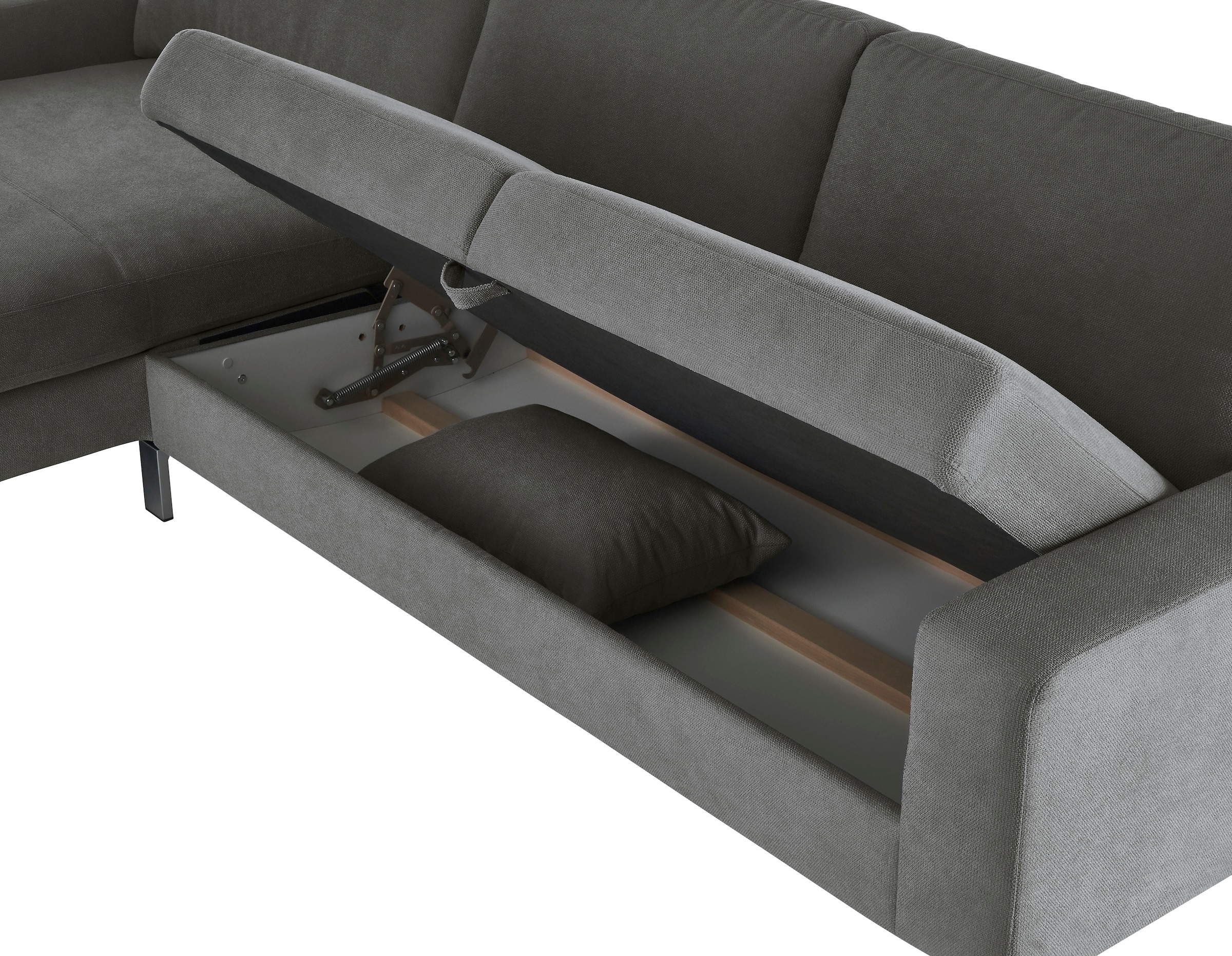 3C Candy Ecksofa »Lecce, wahlweise PUR-Schaumstoff oder Tonnentaschenfederkern«, Bett im 2,5-Sitzer, teilmotorische Schlaffunktion im Longchair, L-Form